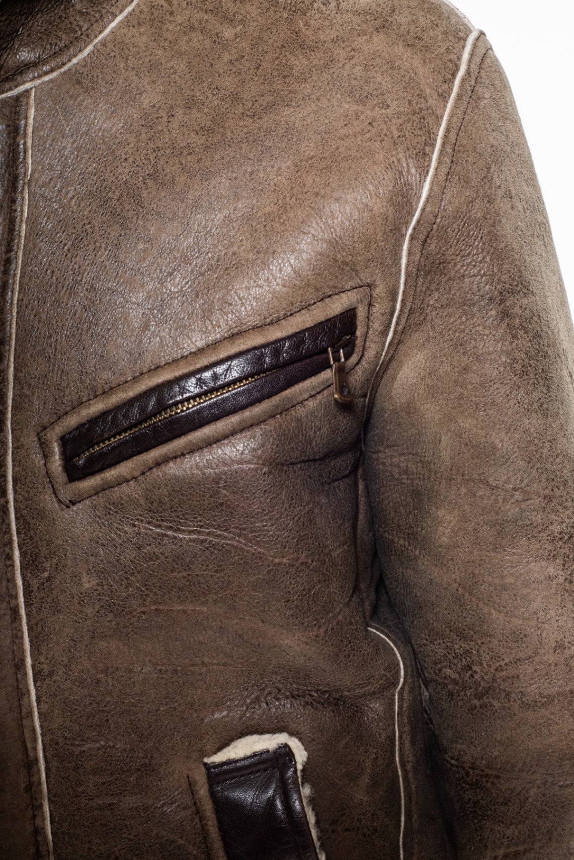 Brown Shearling Aviator Jacket