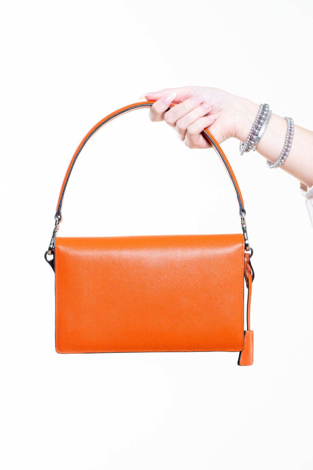 Red and Orange Saffiano Lux Sound Shoulder Bag