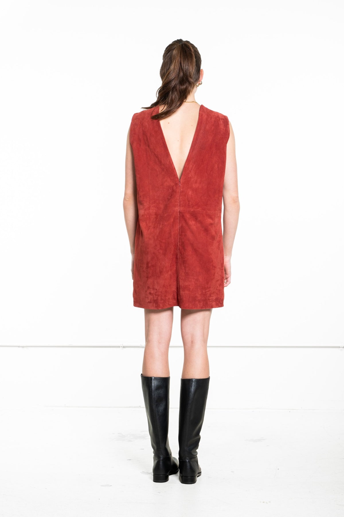 Terracotta Mona Suede Dress