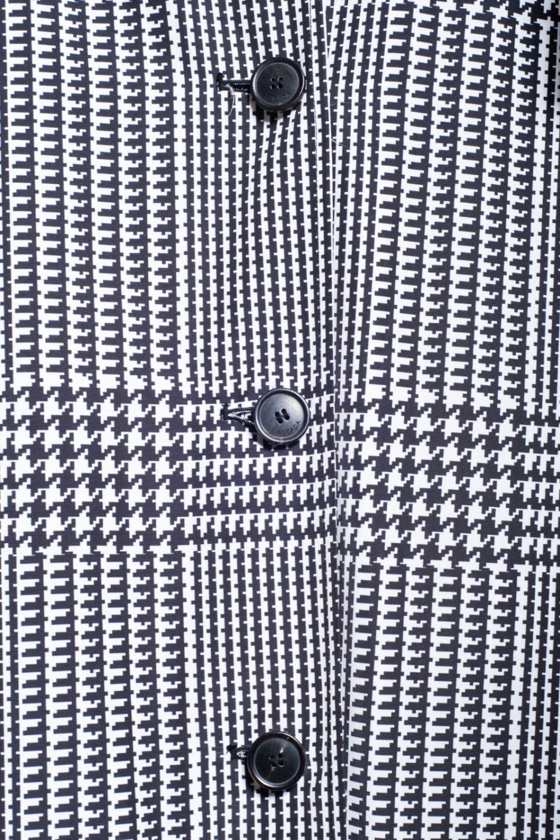Black & White Houndstooth Trench Coat