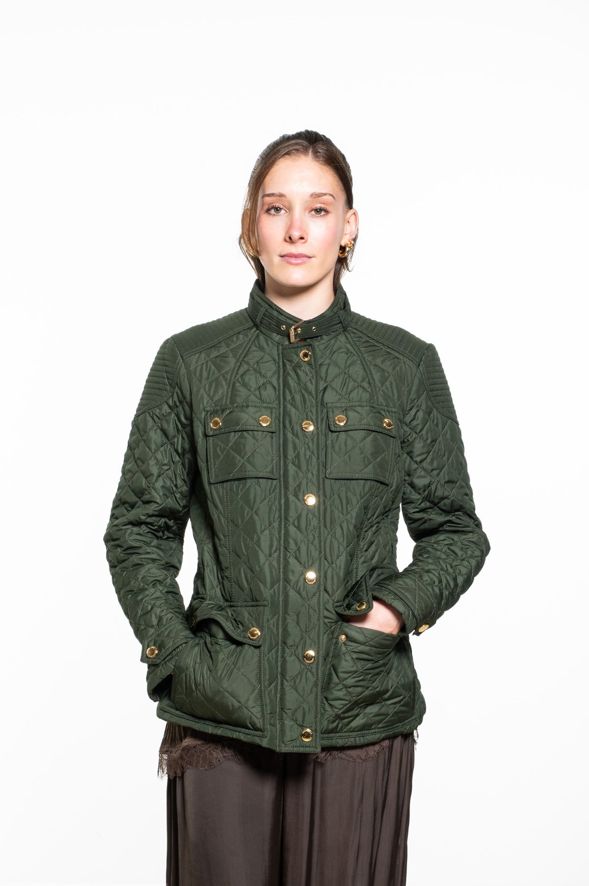 Olive Green Quilted Jacket