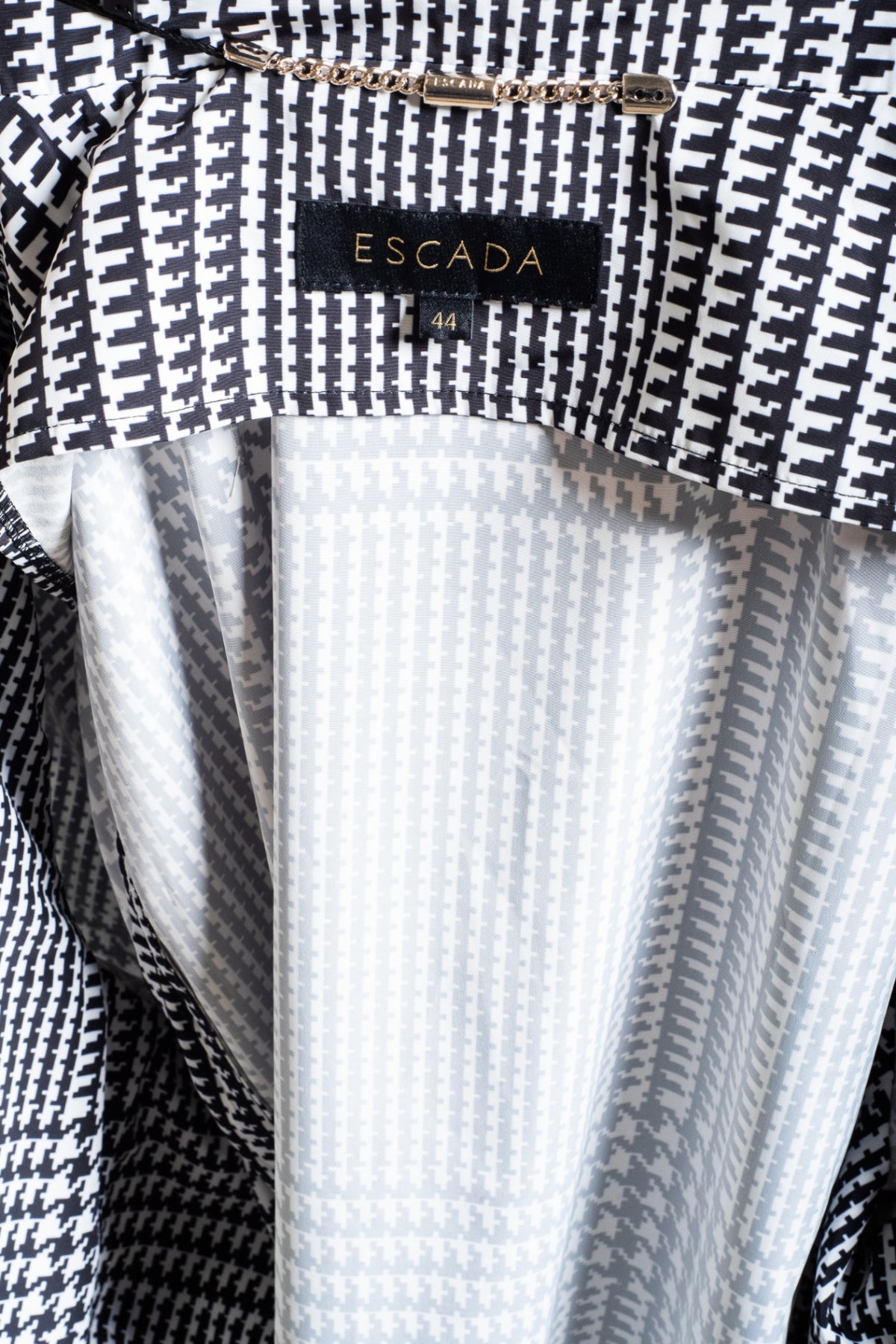 Black & White Houndstooth Trench Coat