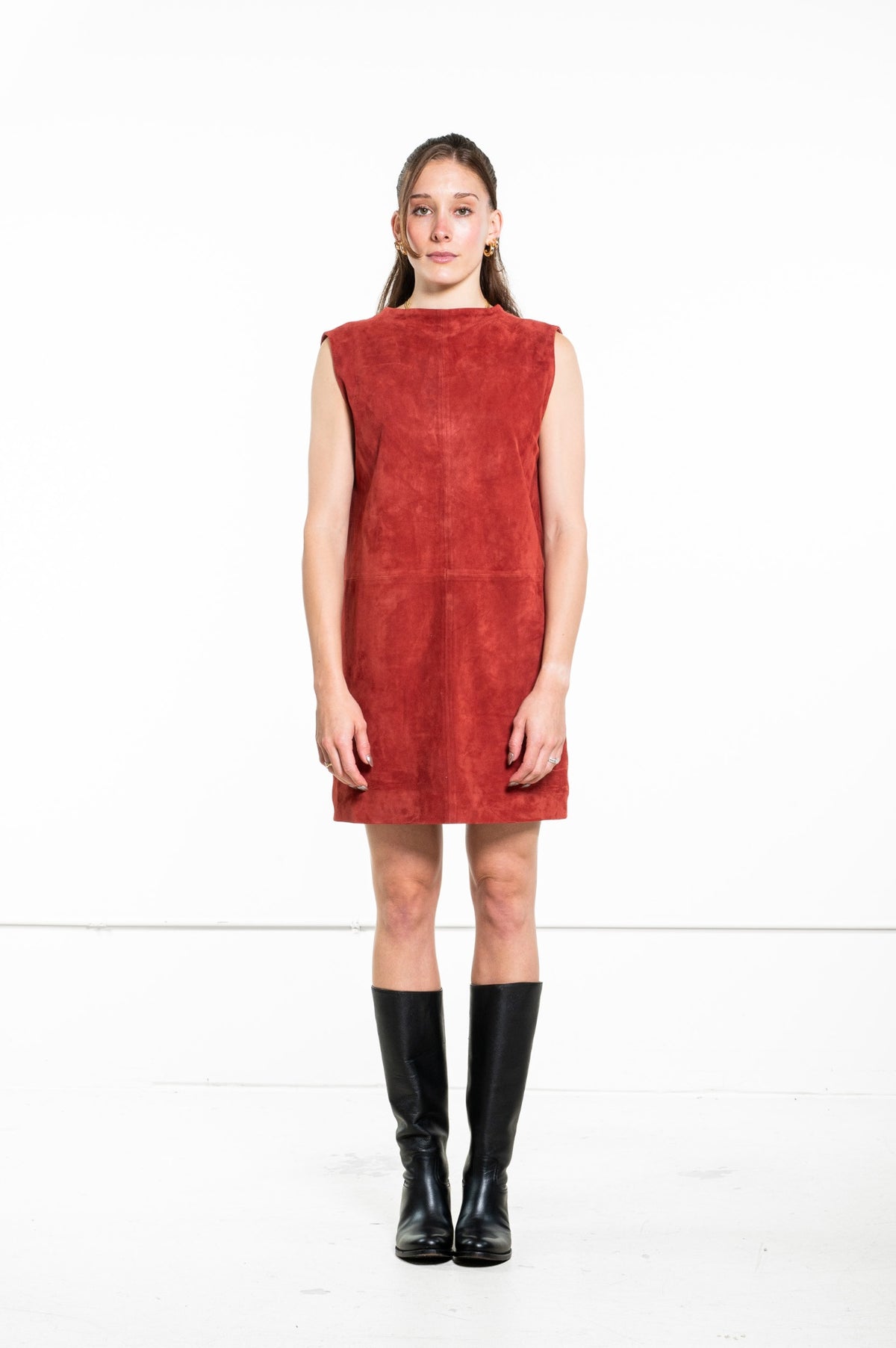 Terracotta Mona Suede Dress
