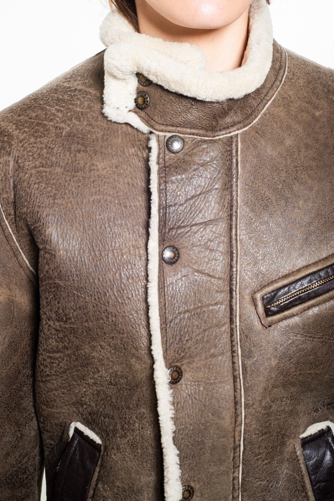 Brown Shearling Aviator Jacket