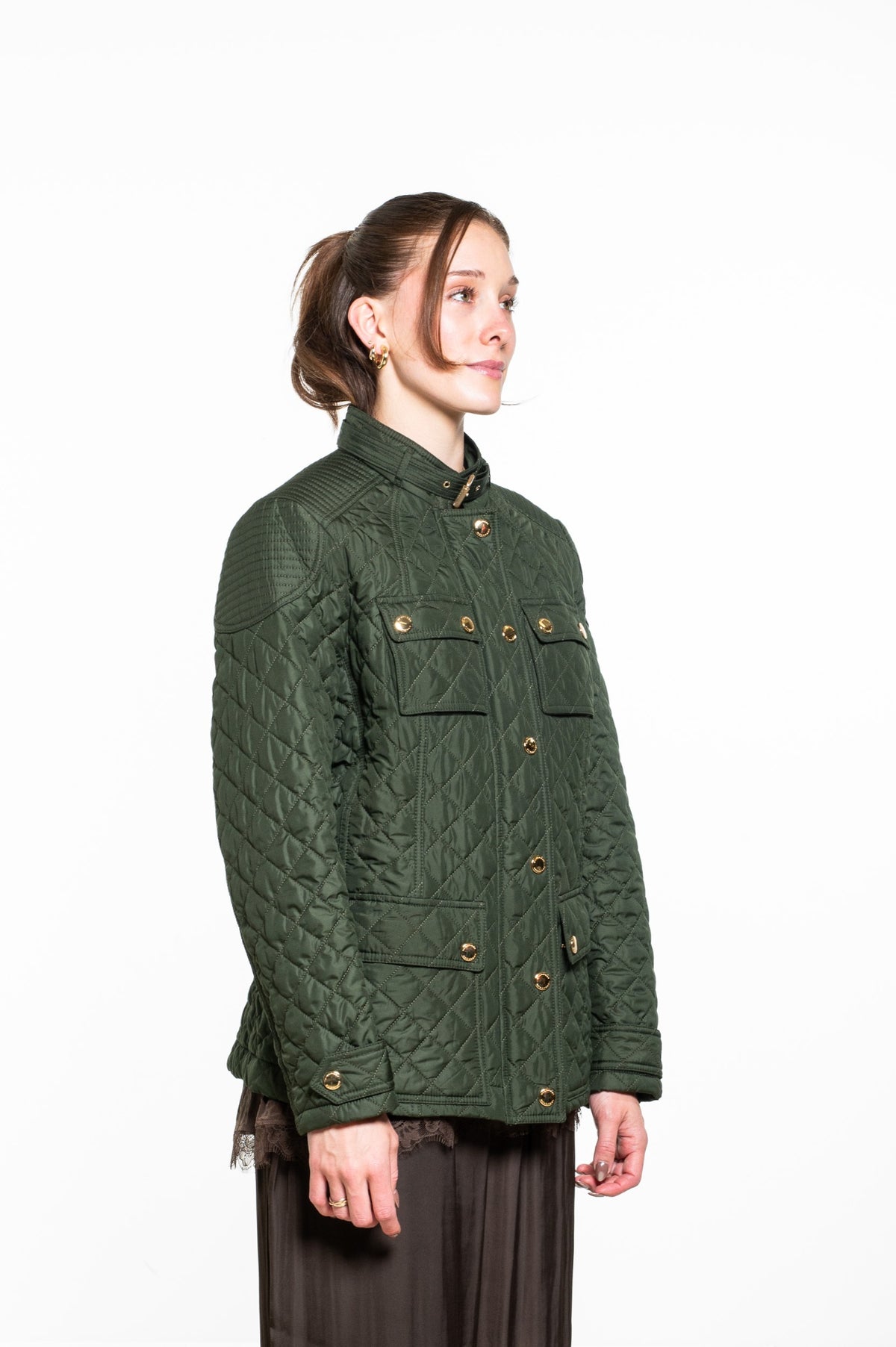 Olive Green Quilted Jacket
