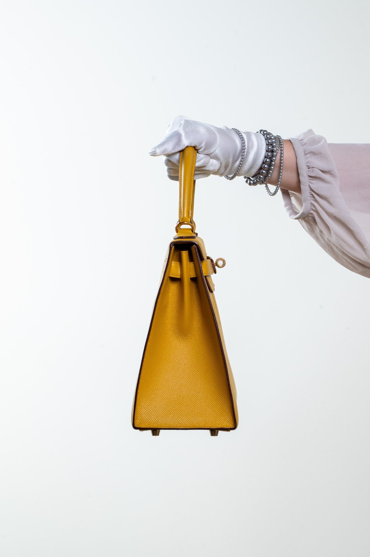 Jaune Ambre Kelly 28 Epsom Sellier Gold Hardware