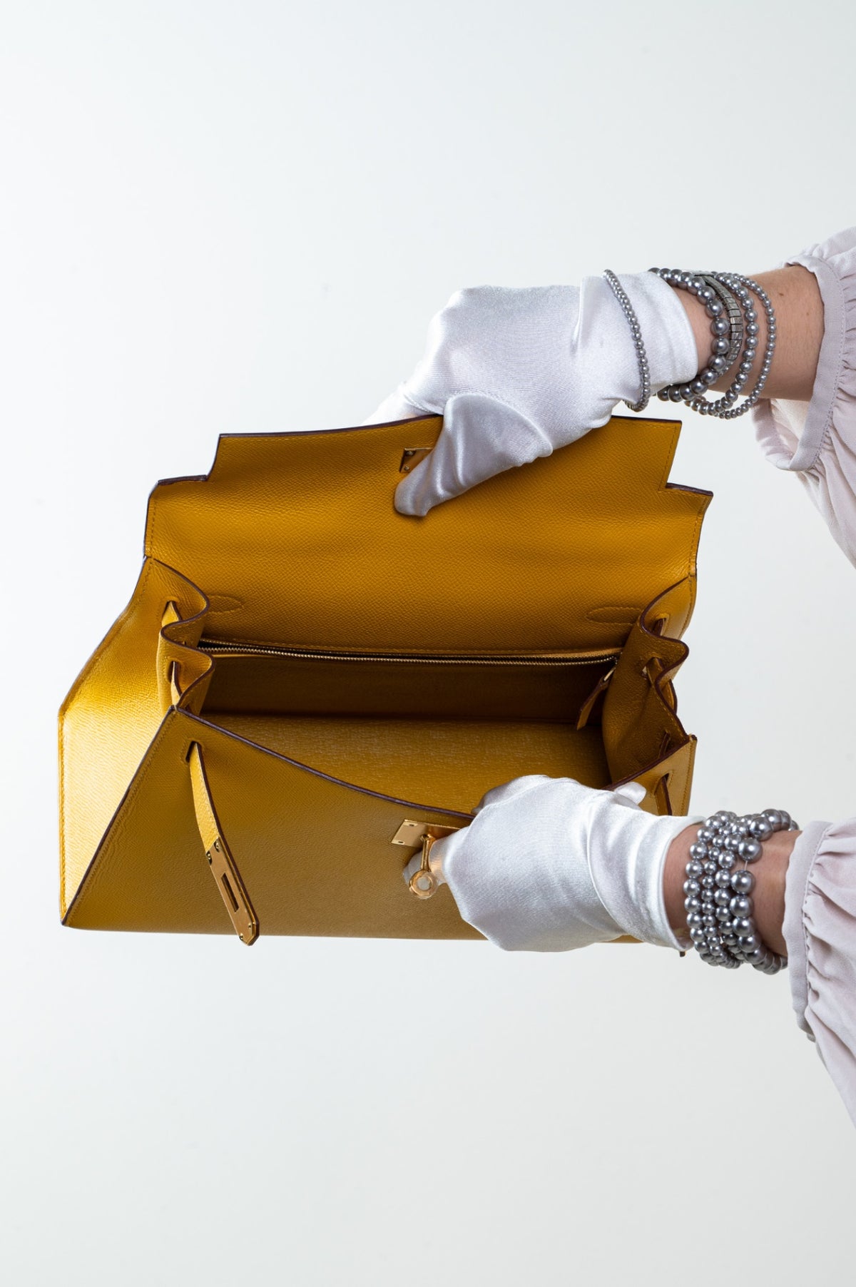 Jaune Ambre Kelly 28 Epsom Sellier Gold Hardware