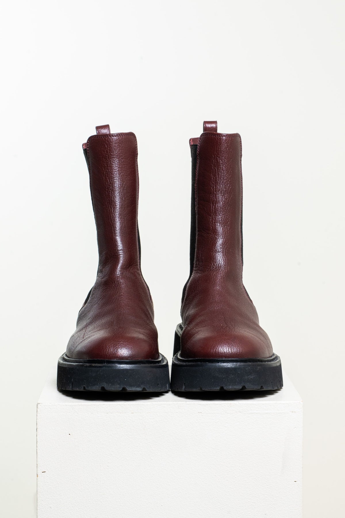 Burgundy Double Gancini Chelsea Boots
