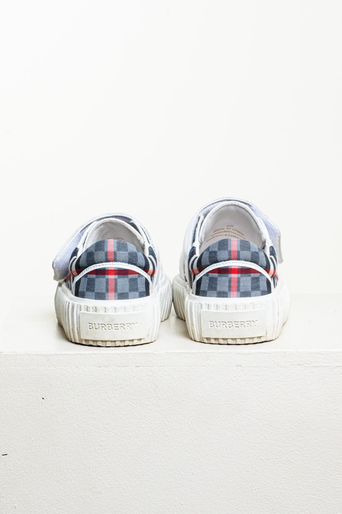 Kid's Pale Blue Mark Check Sneakers