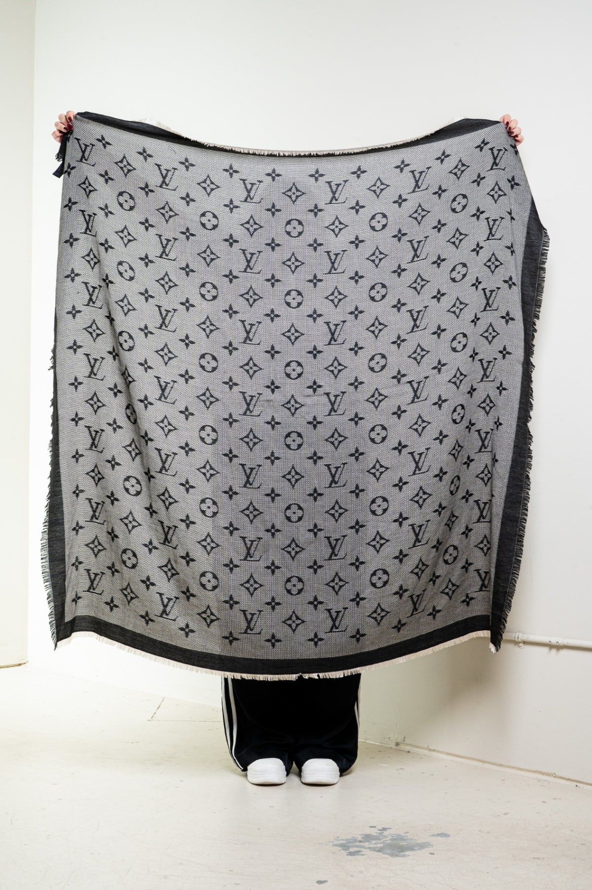 Black Neo Natté Monogram Shawl