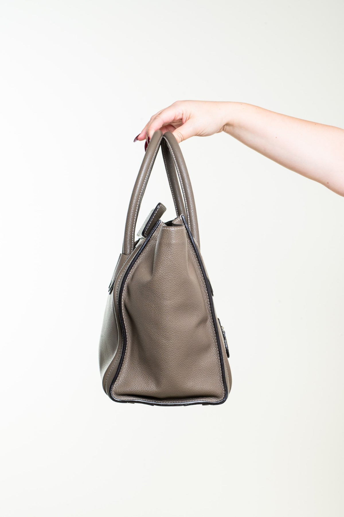 Taupe Mini Luggage Tote Bag