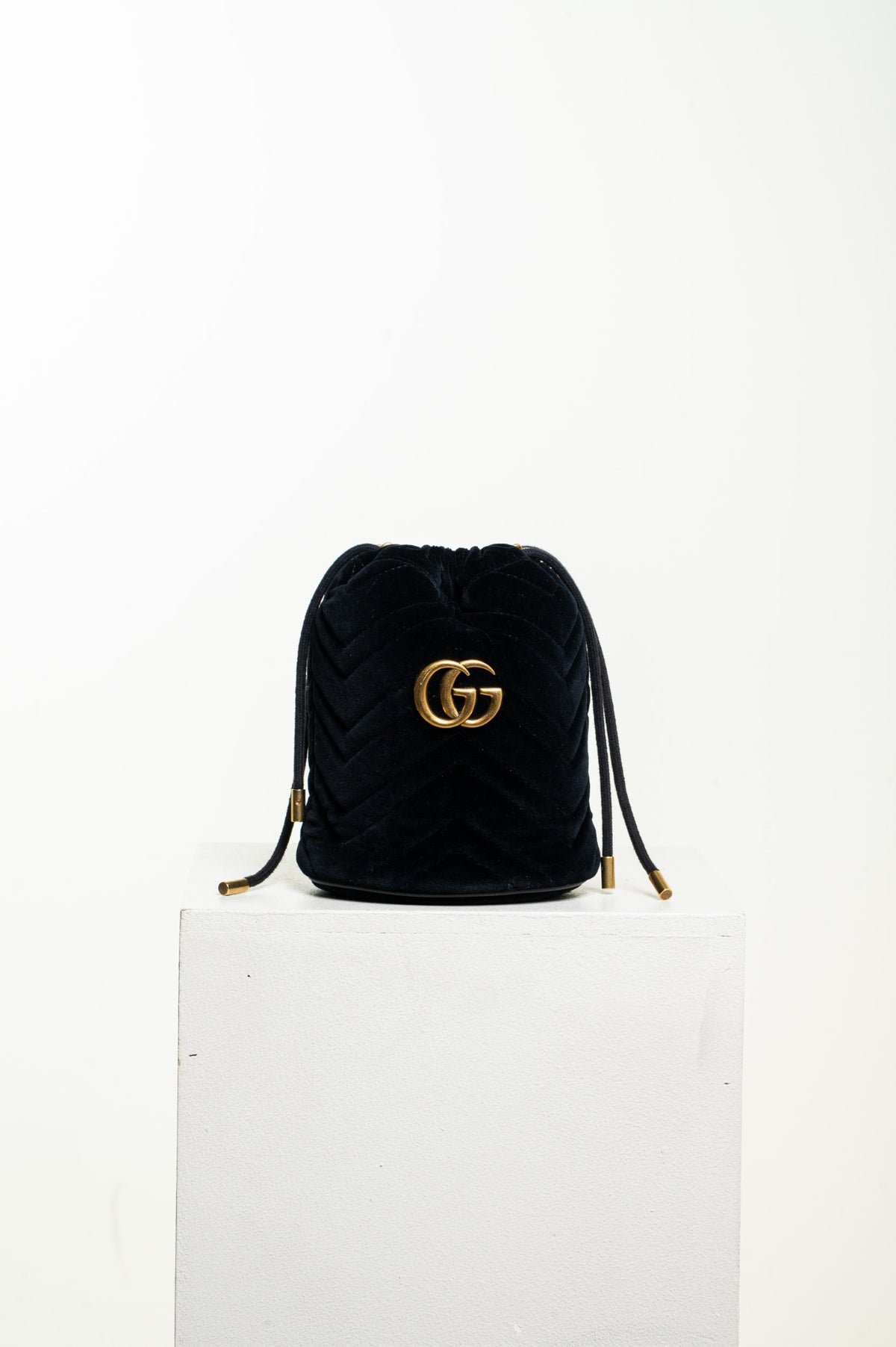 Black Velvet Marmont Bucket Bag