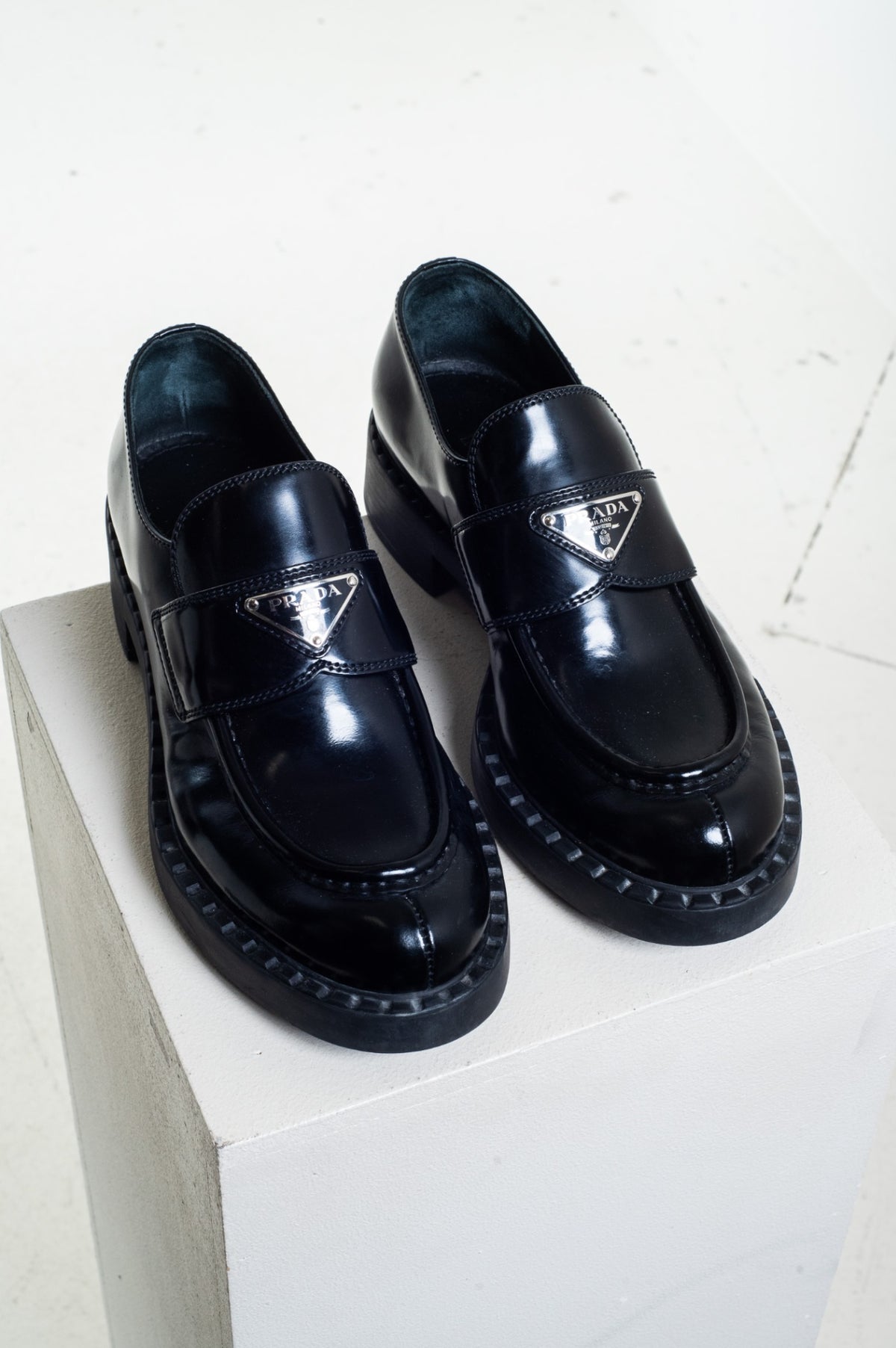 Black Brushed Platform Loafer