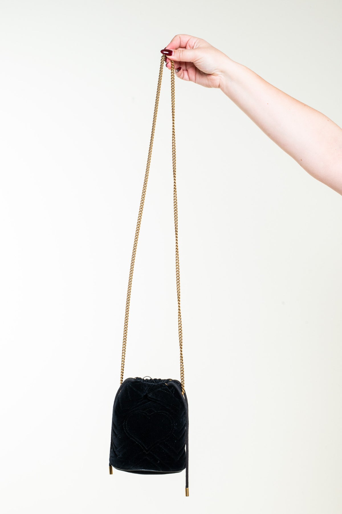 Black Velvet Marmont Bucket Bag