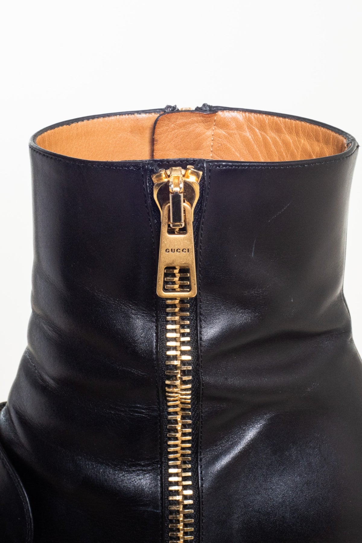 Black GG Marmont Black Leather Ankle Boots