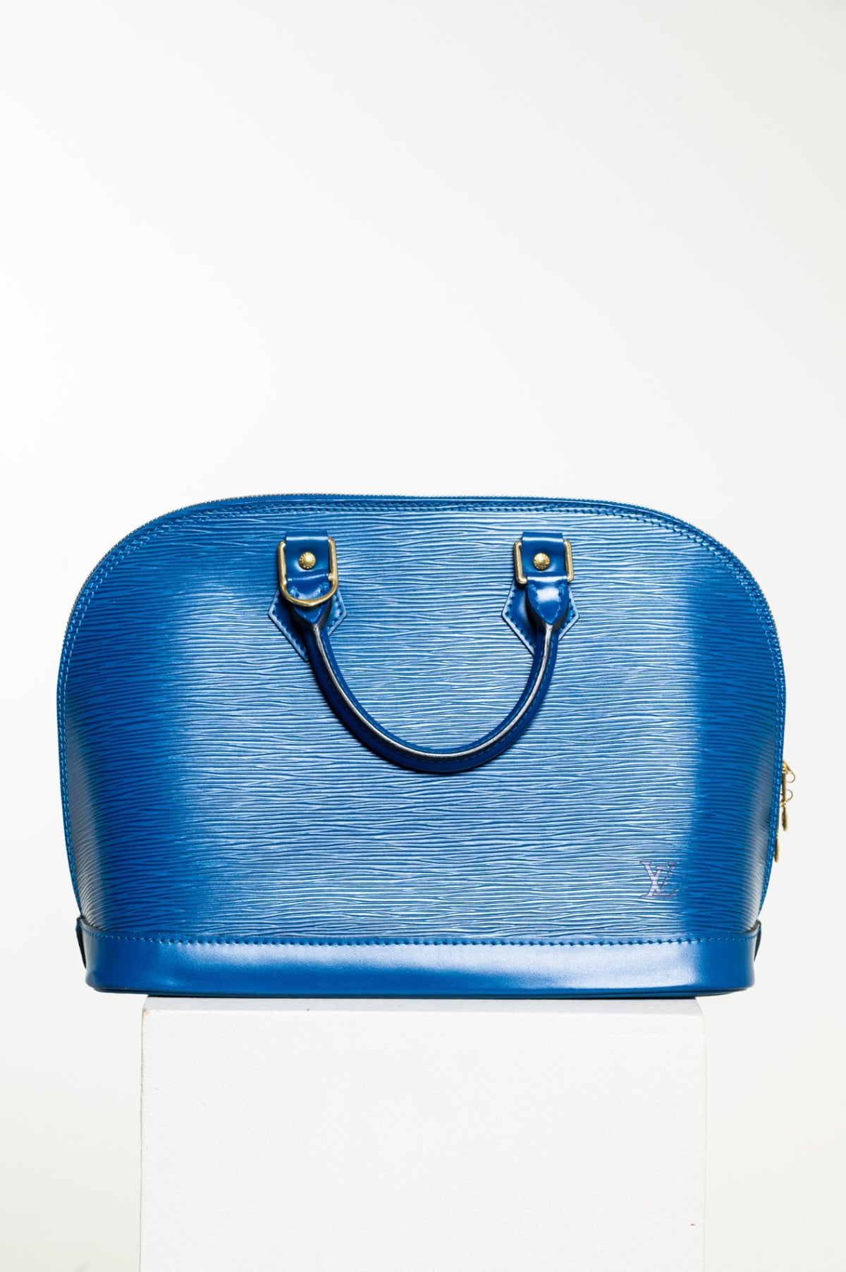Blue Epi Leather Alma PM Top Handle Bag