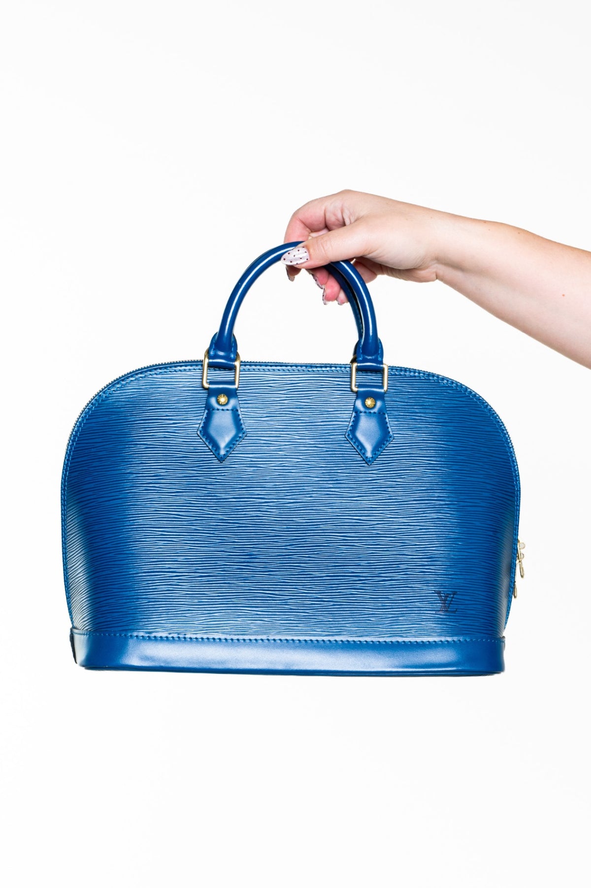 Blue Epi Leather Alma PM Top Handle Bag