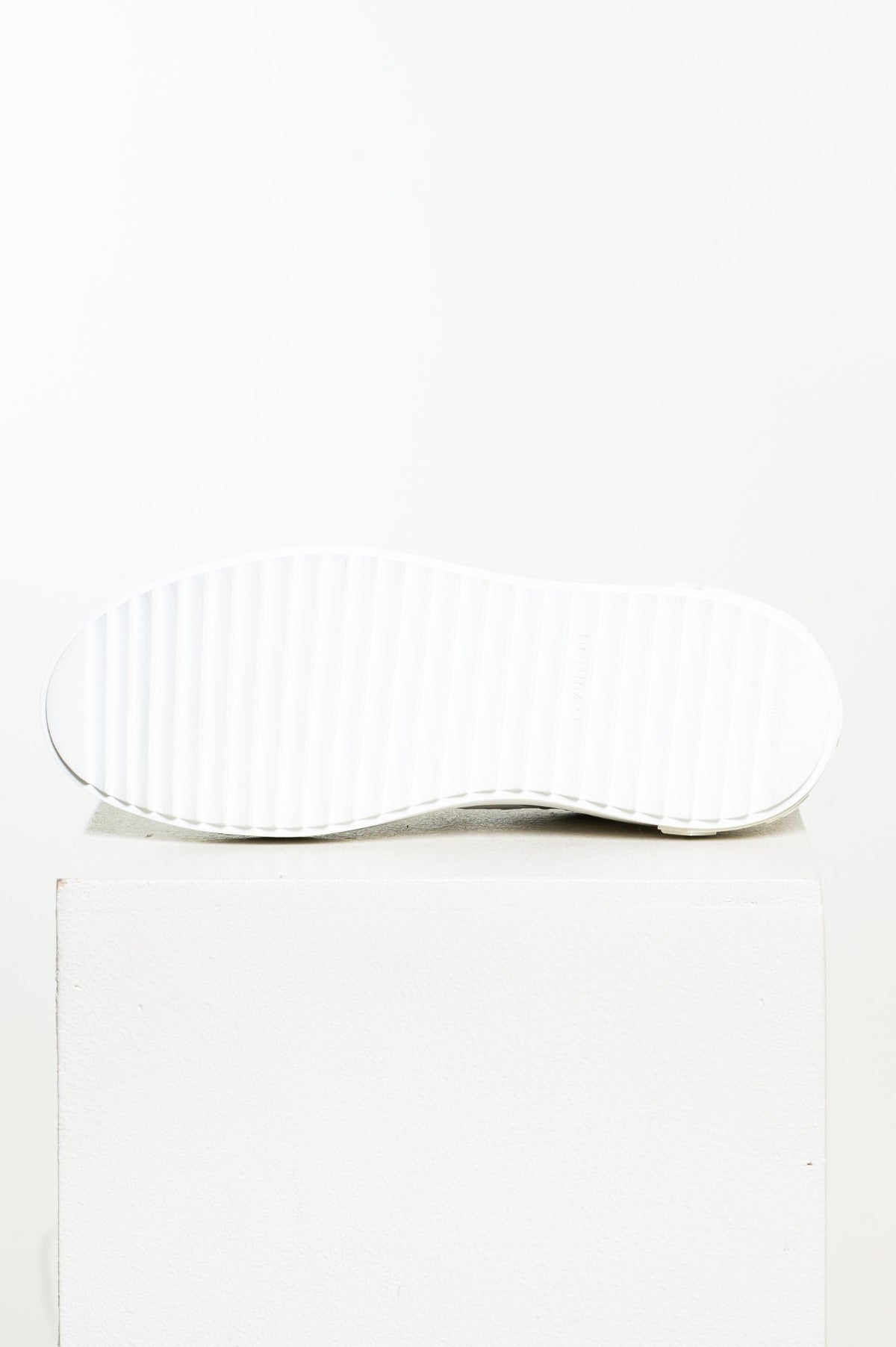 White Time Out Debossed Monogram Leather Low Top Sneaker