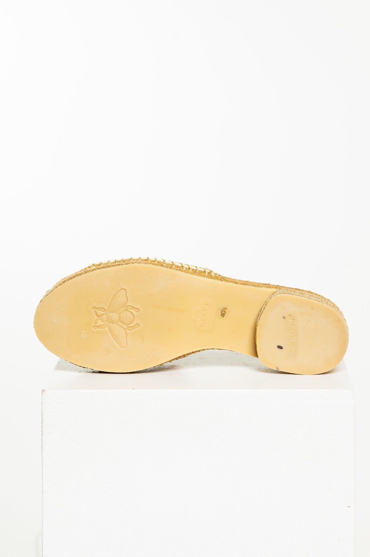 Gold Espadrille Slide Sandal