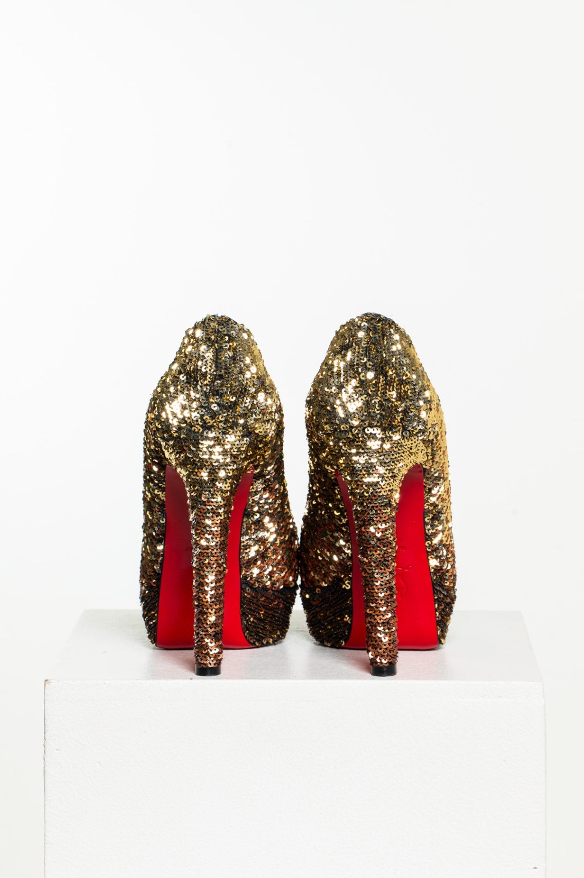 Gold & Bronze Sequin Bianca Platform Heel