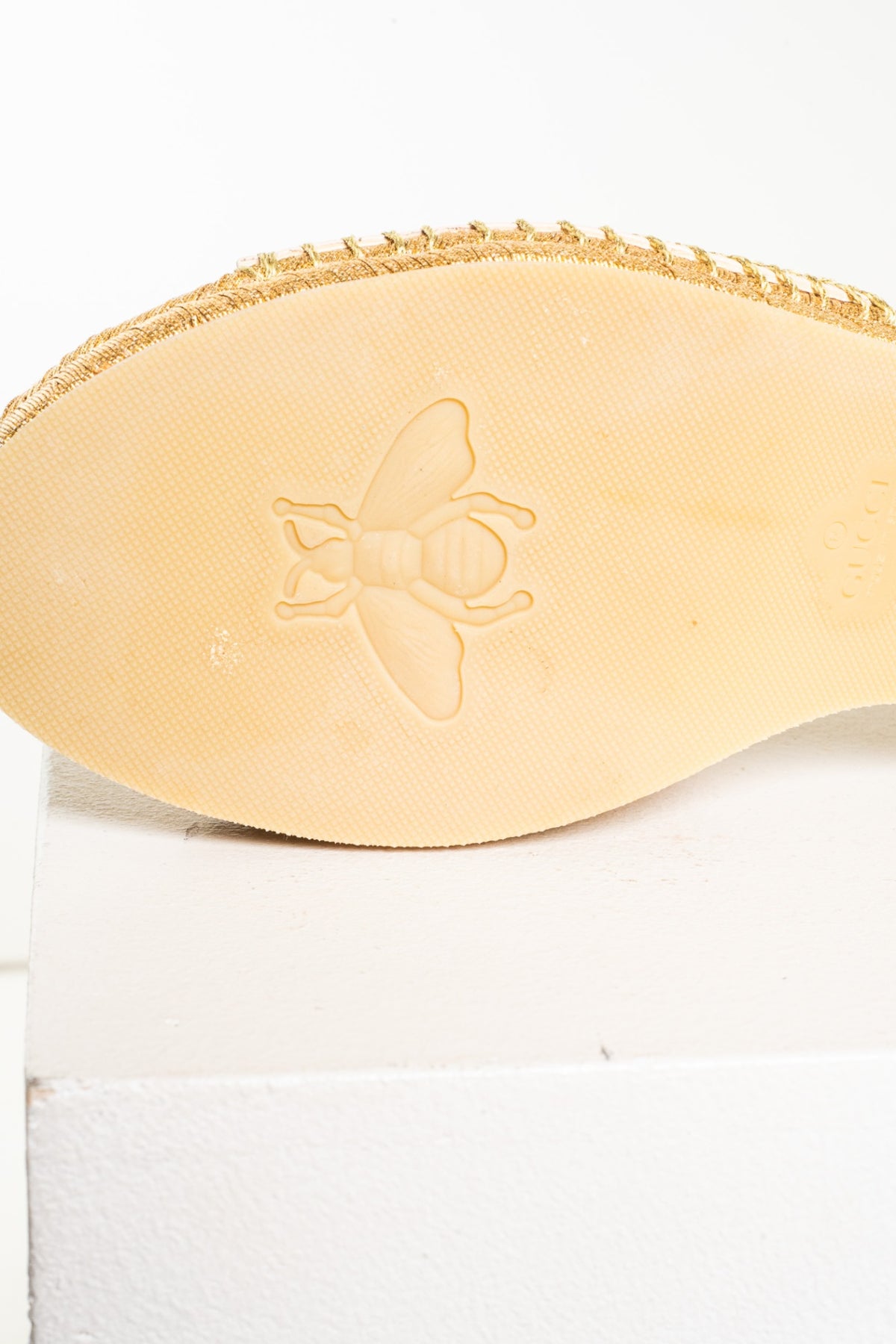 Gold Espadrille Slide Sandal