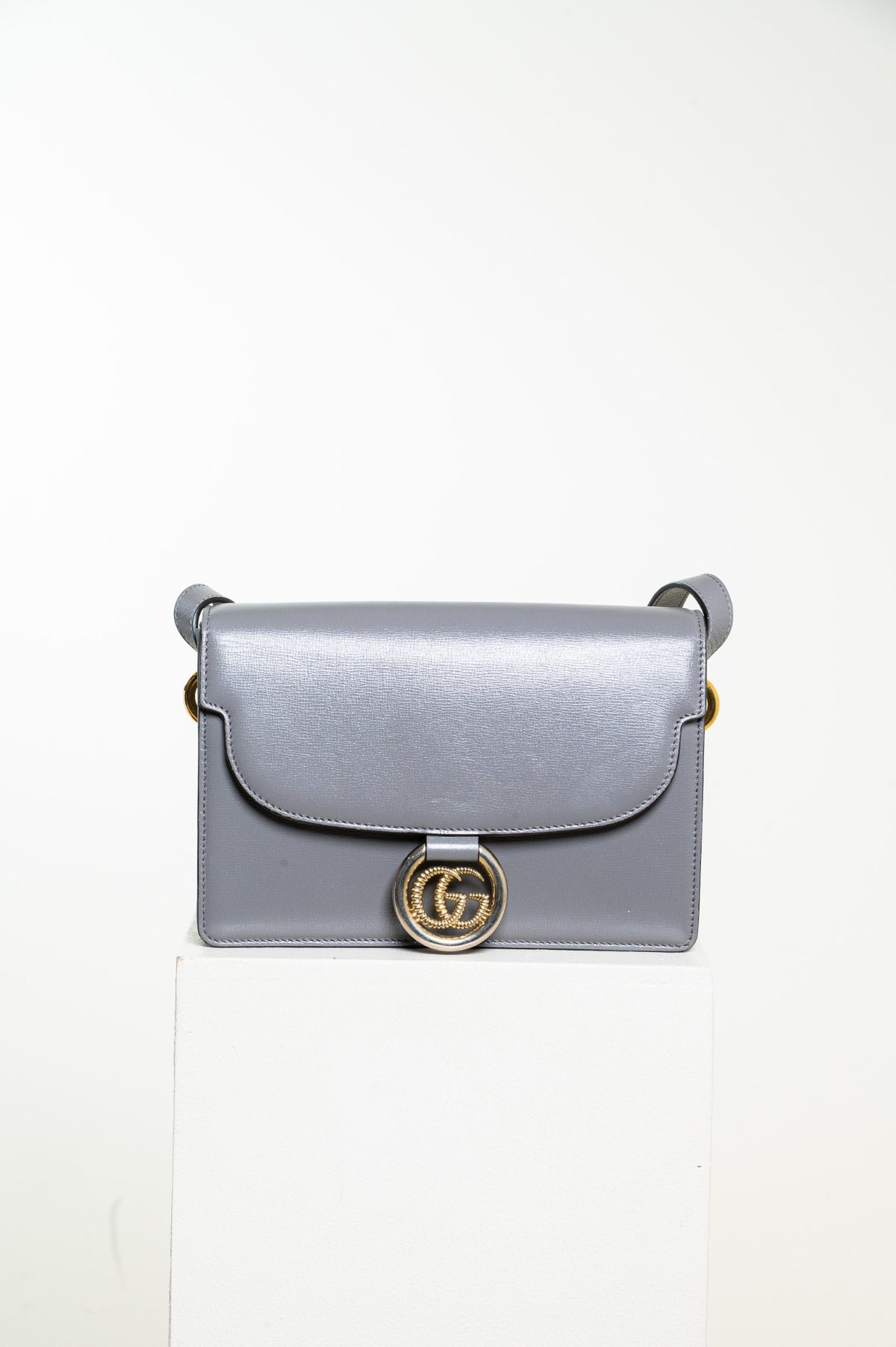 Grey GG Ring Leather Shoulder Bag
