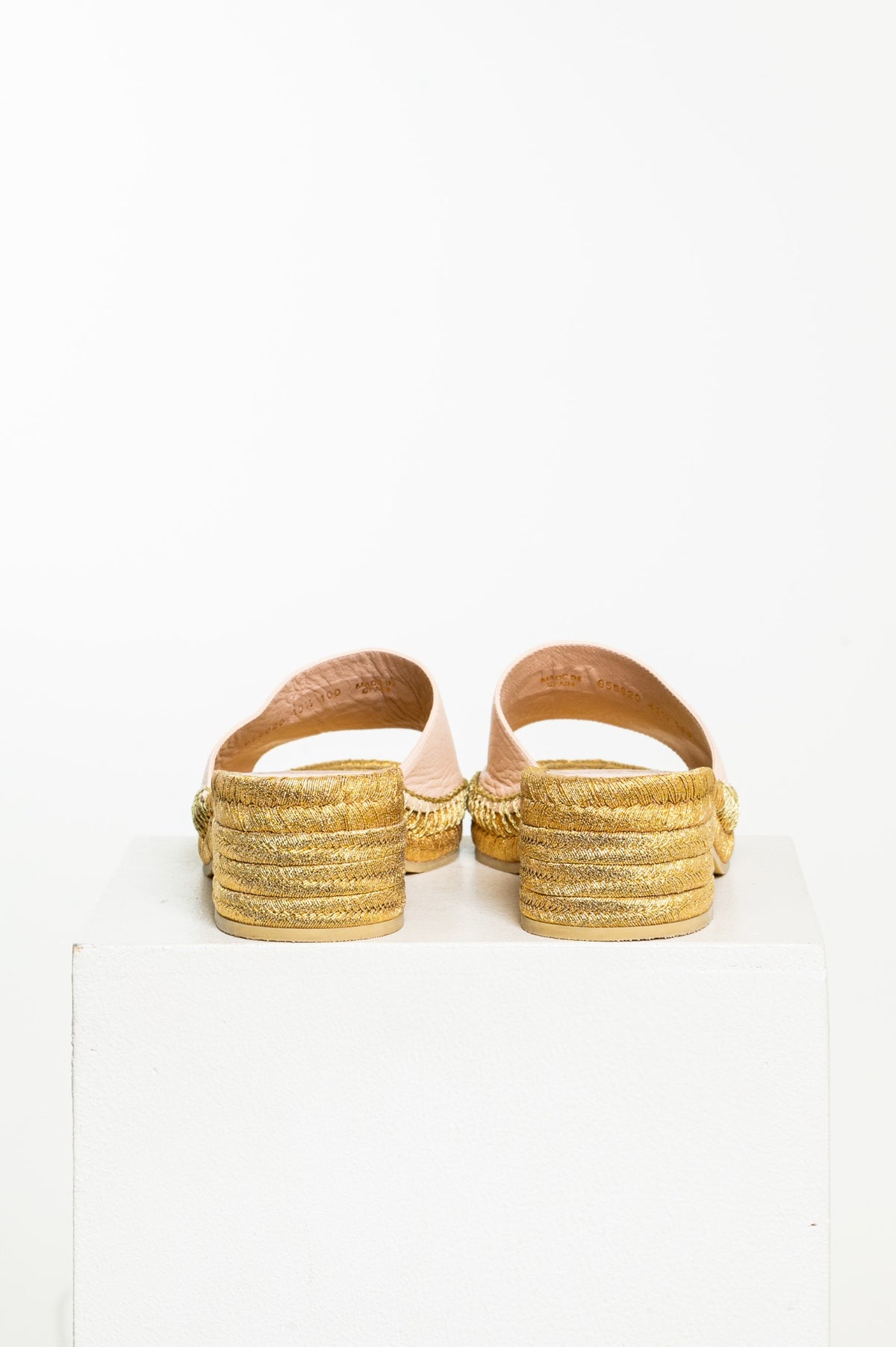 Gold Espadrille Slide Sandal