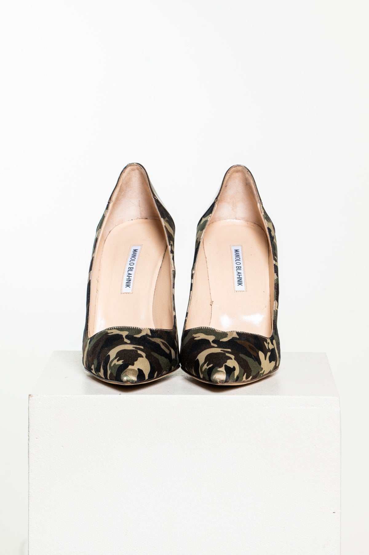 Multicolor BB Camo Satin Pumps