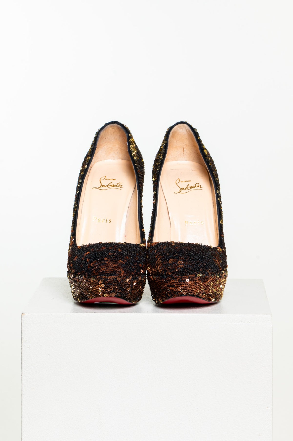 Gold & Bronze Sequin Bianca Platform Heel