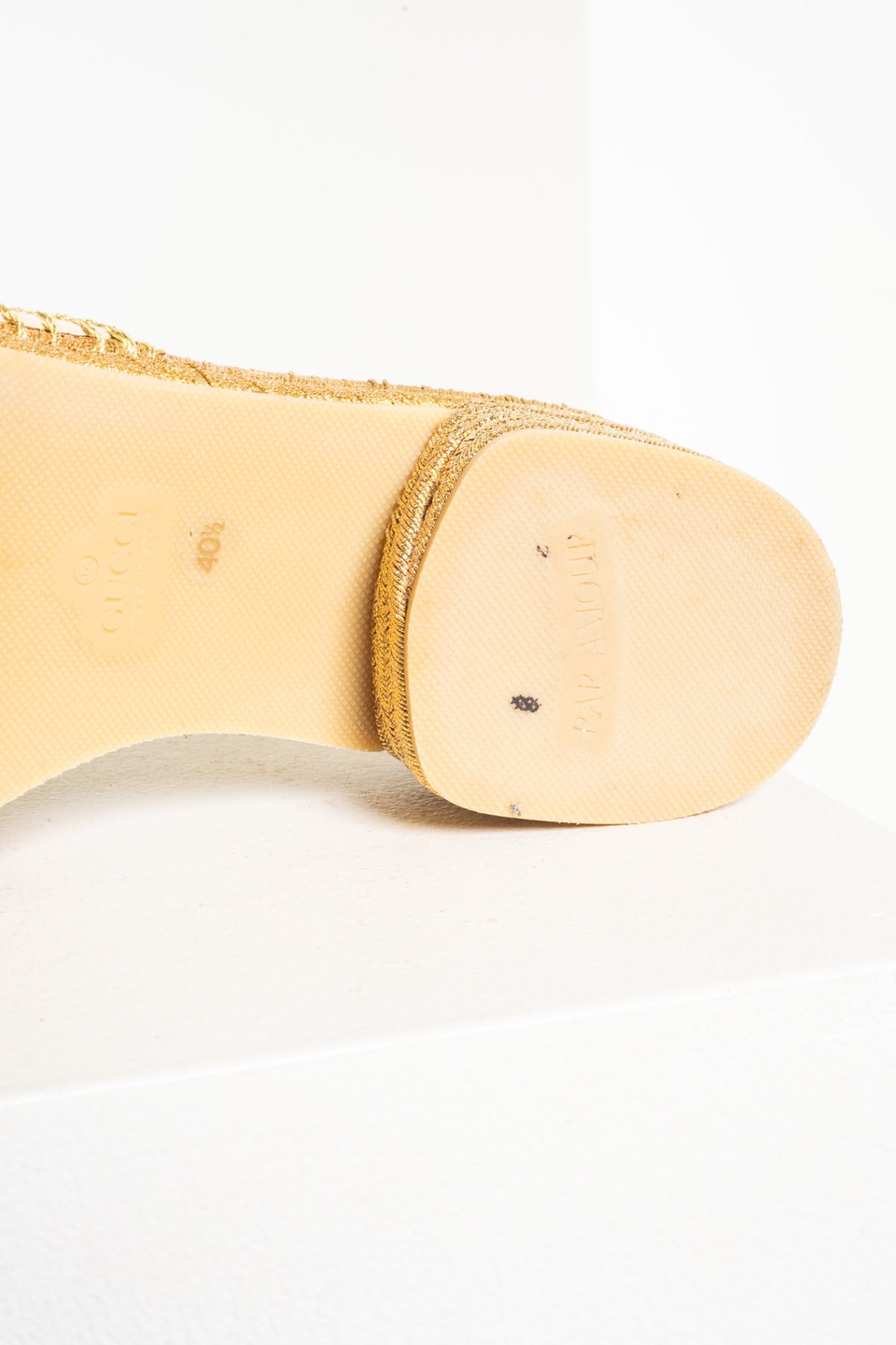 Gold Espadrille Slide Sandal