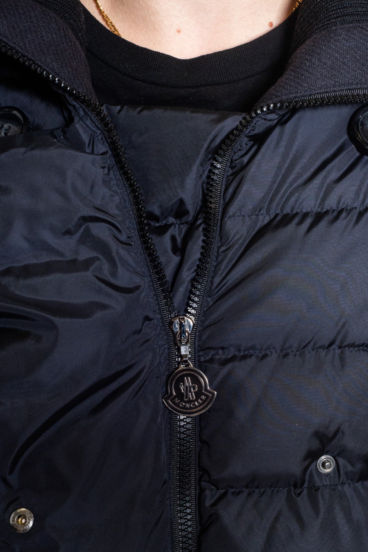 Black Fur-Trimmed Padded Jacket