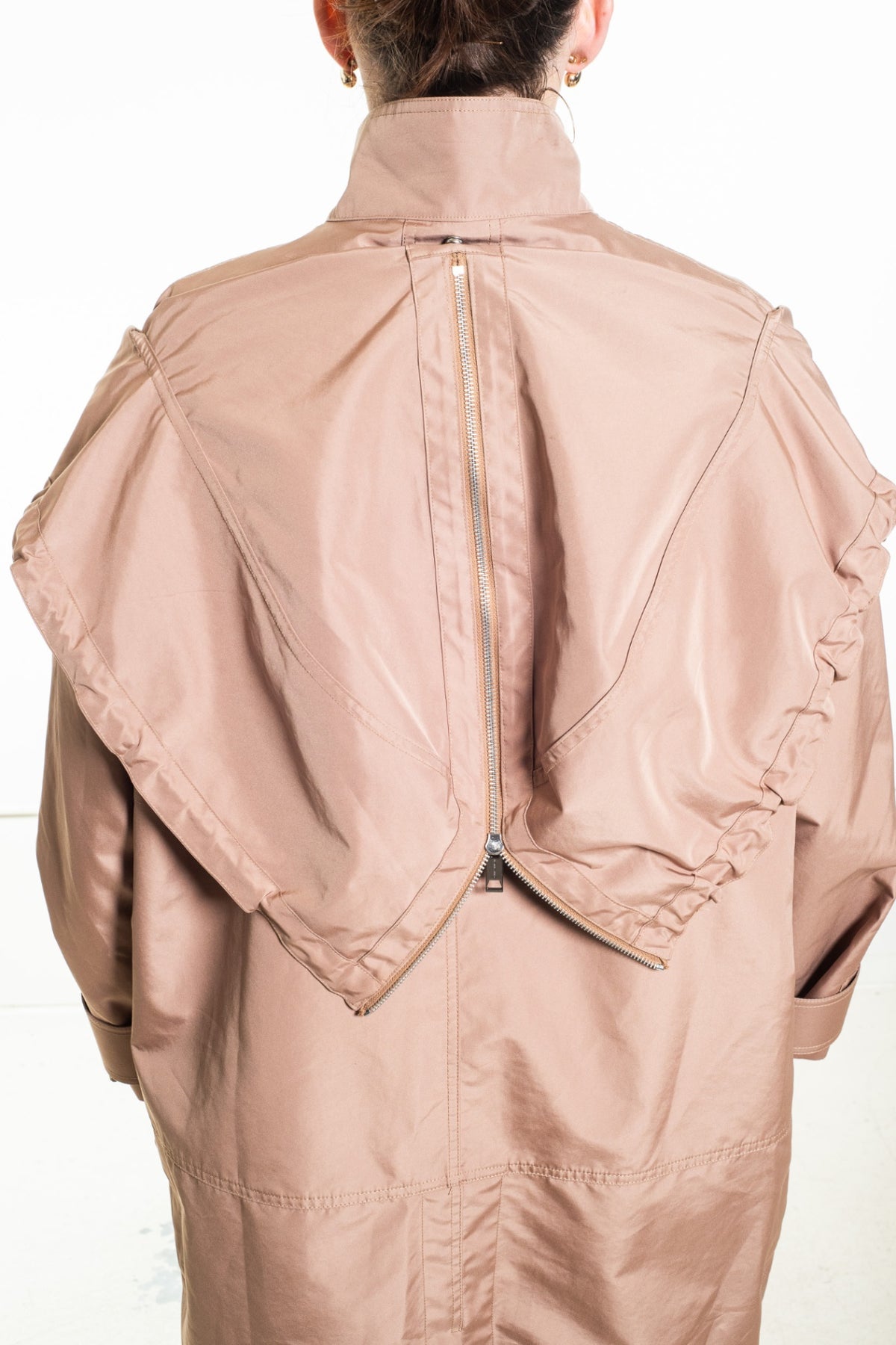 Beige Hooded Technical Jacket