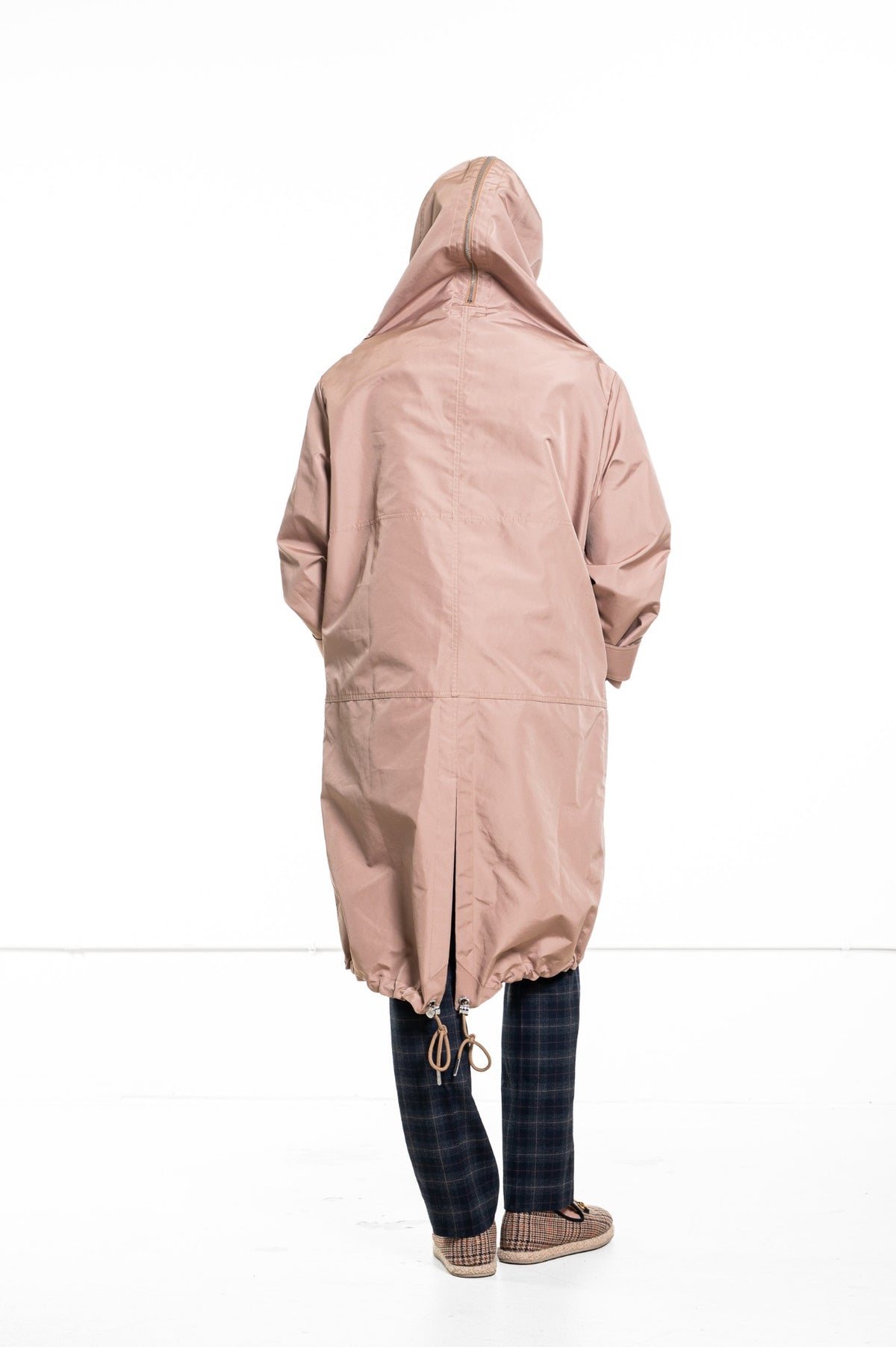 Beige Hooded Technical Jacket