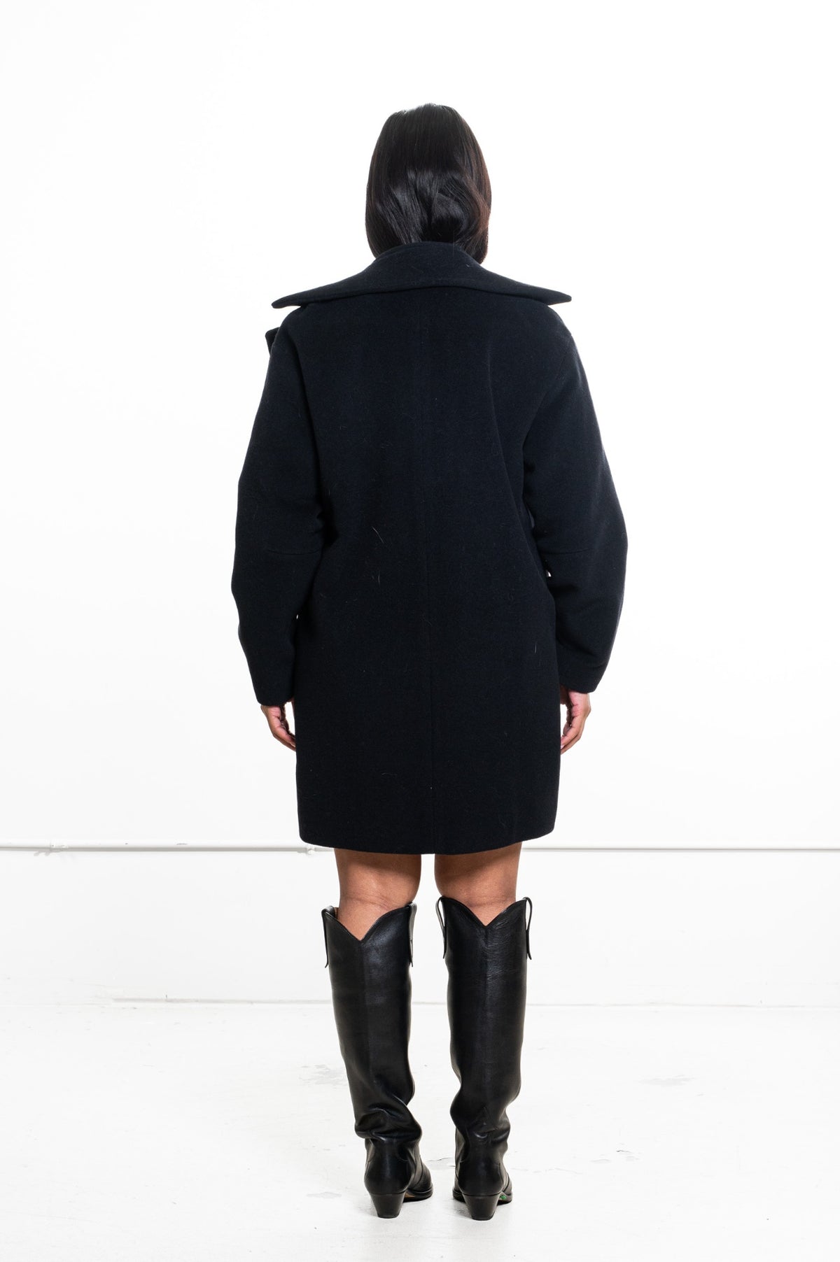 Black Wool Blend Coat