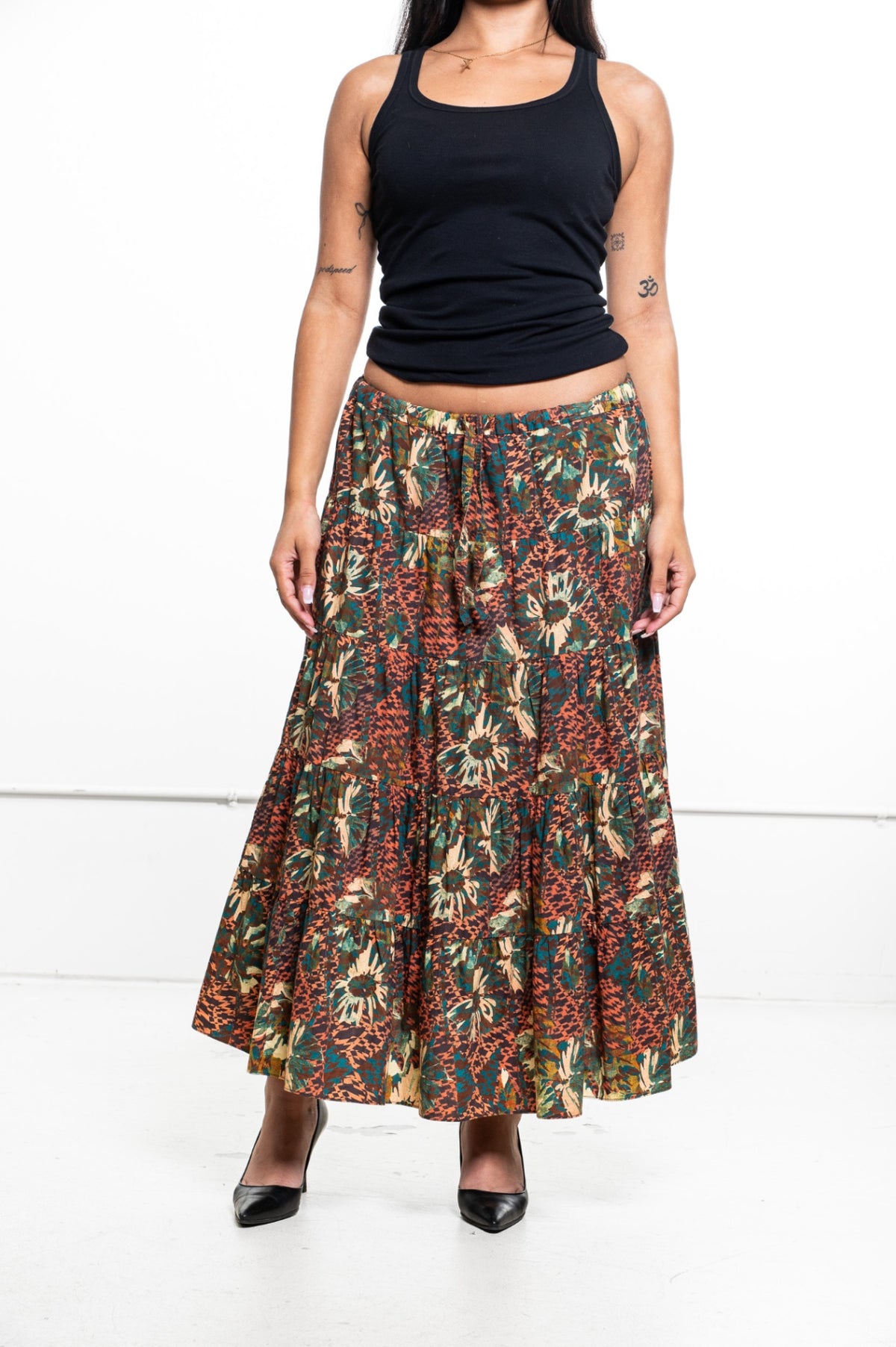 Multicolor Makana Midi Skirt
