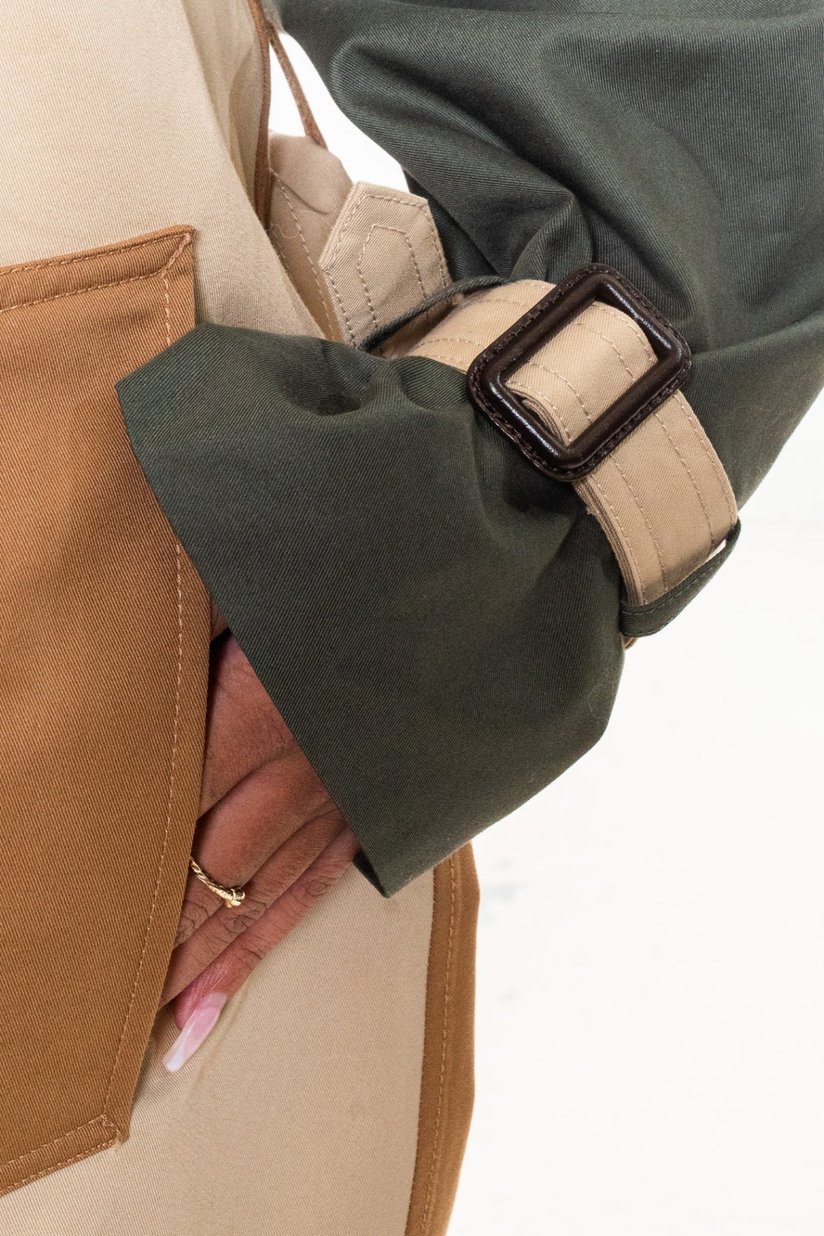Beige Double-Breasted Canasta Trench Coat