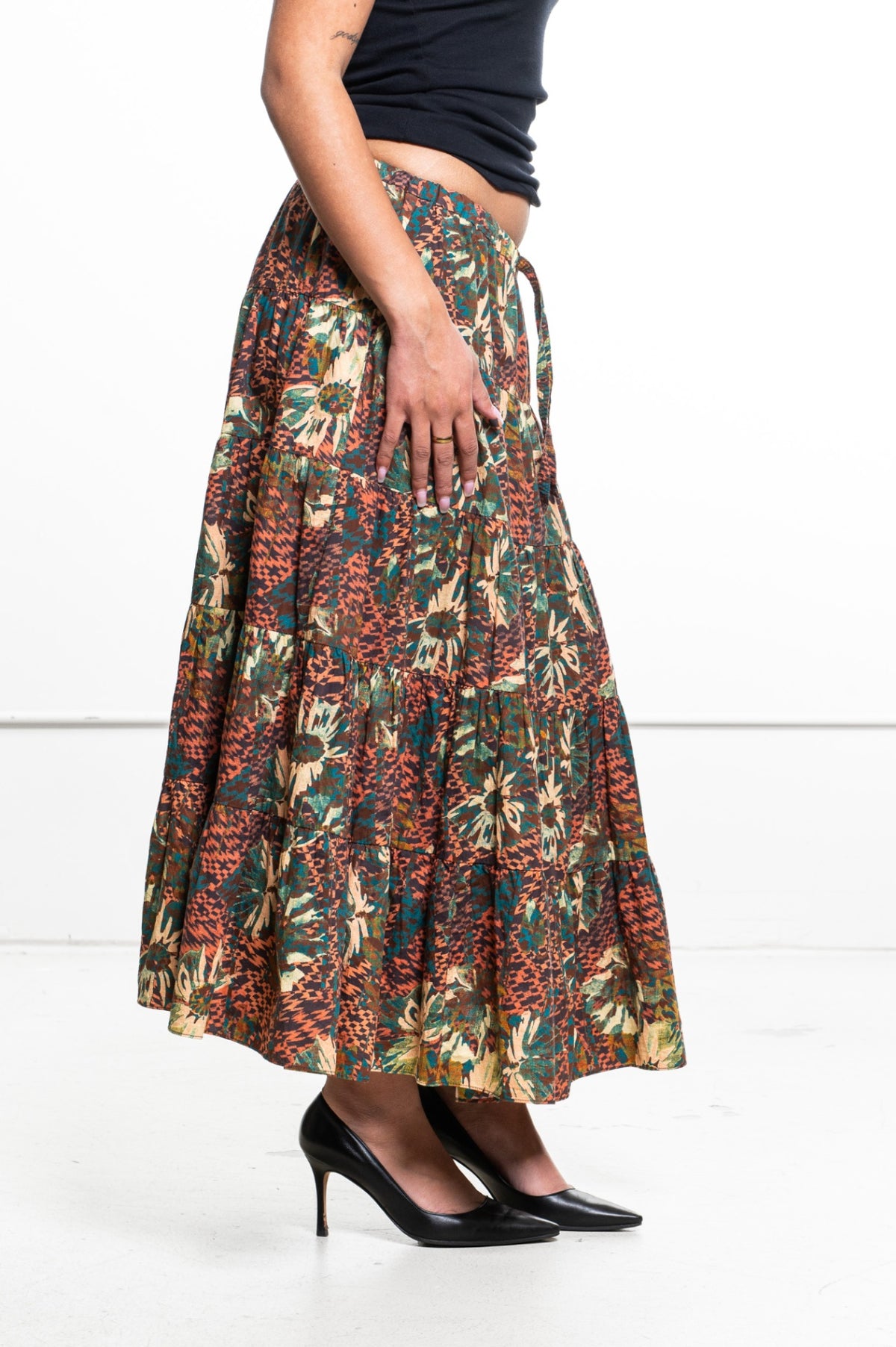 Multicolor Makana Midi Skirt