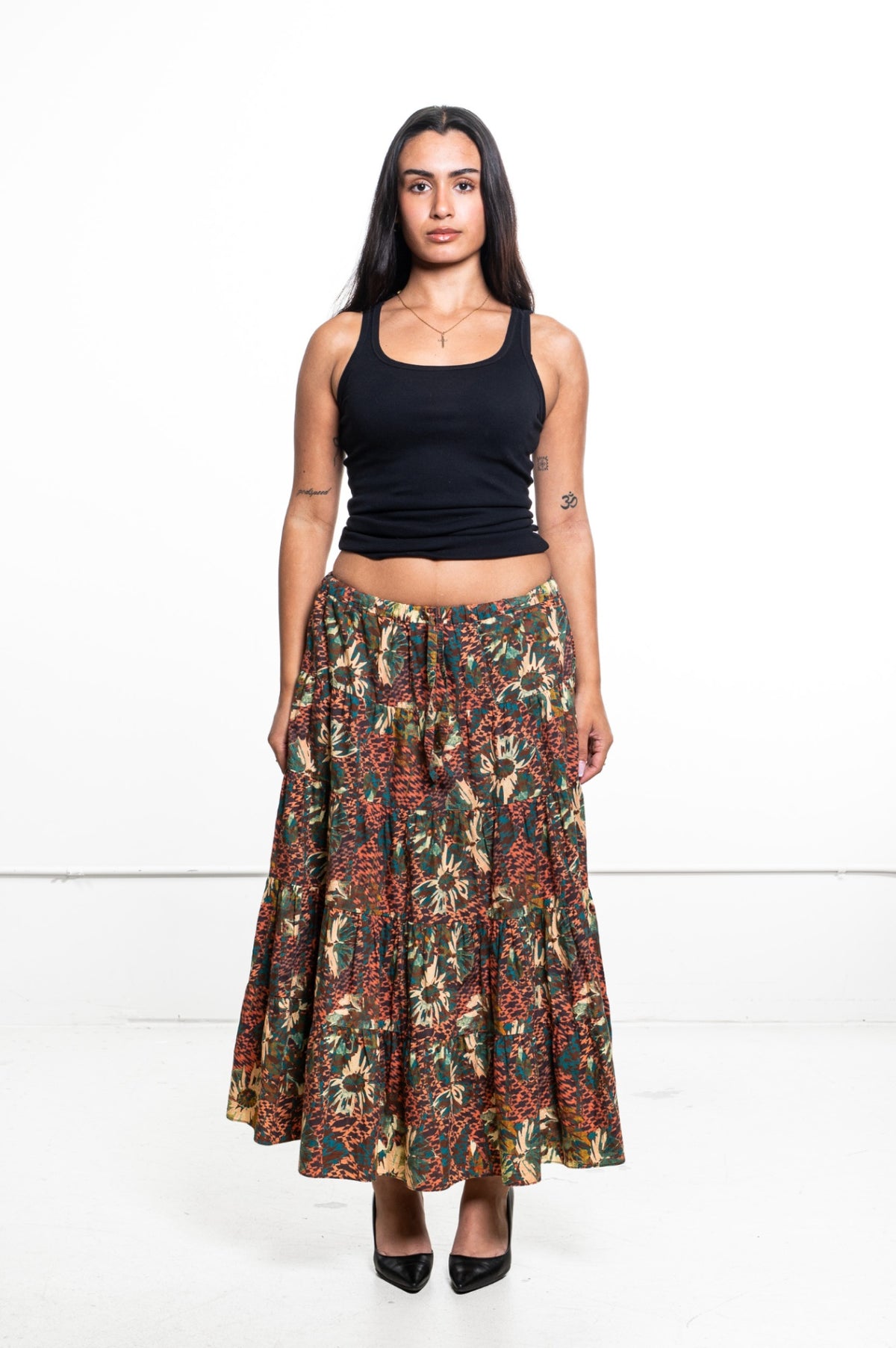 Multicolor Makana Midi Skirt