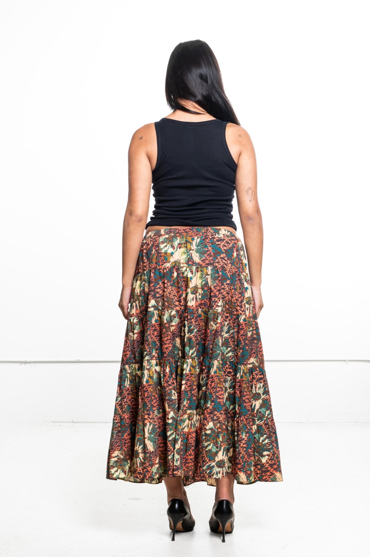 Multicolor Makana Midi Skirt