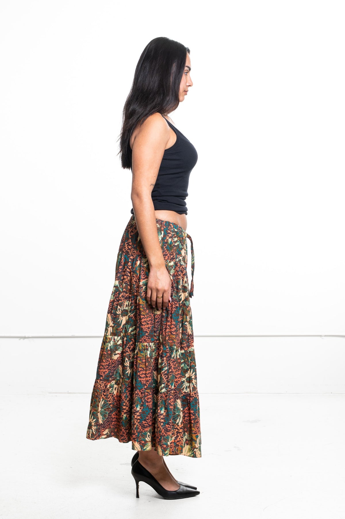 Multicolor Makana Midi Skirt
