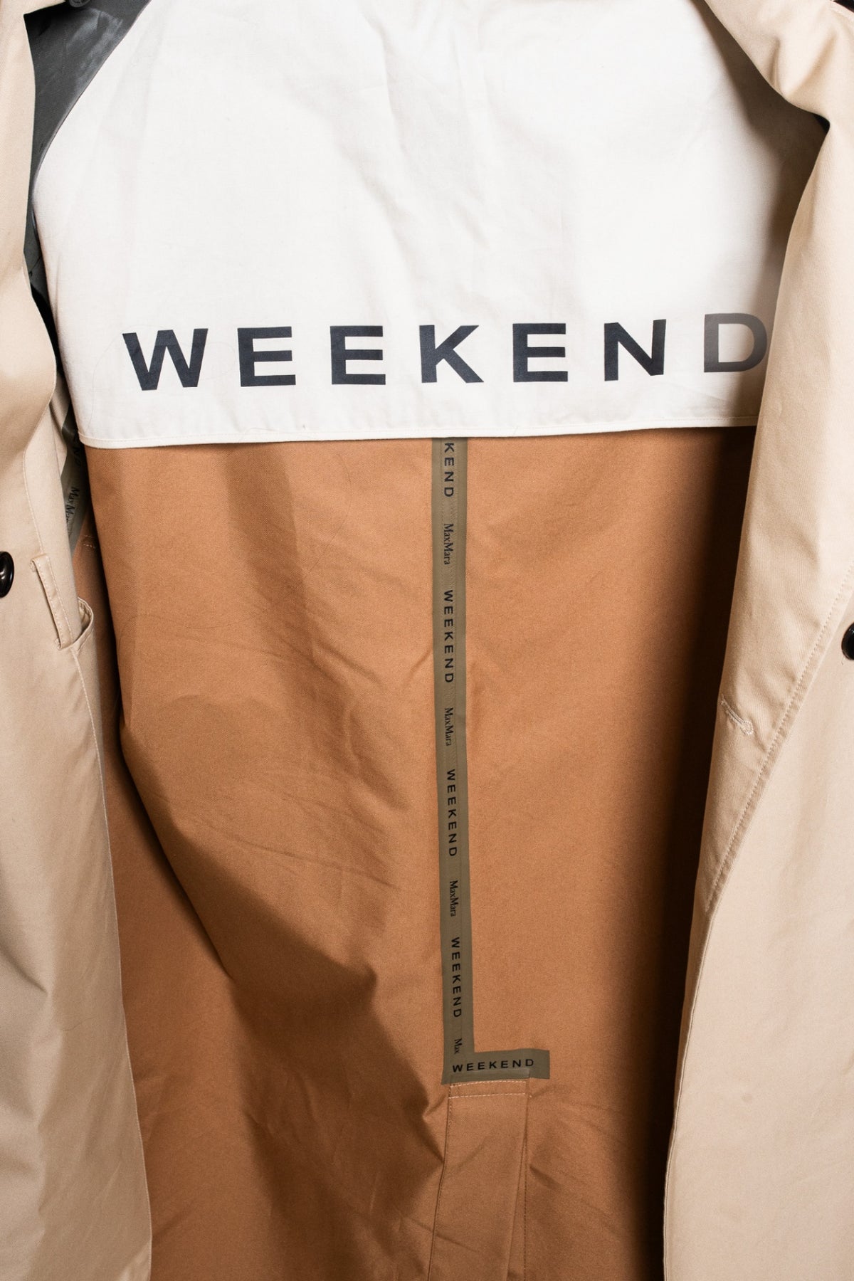 Beige Double-Breasted Canasta Trench Coat