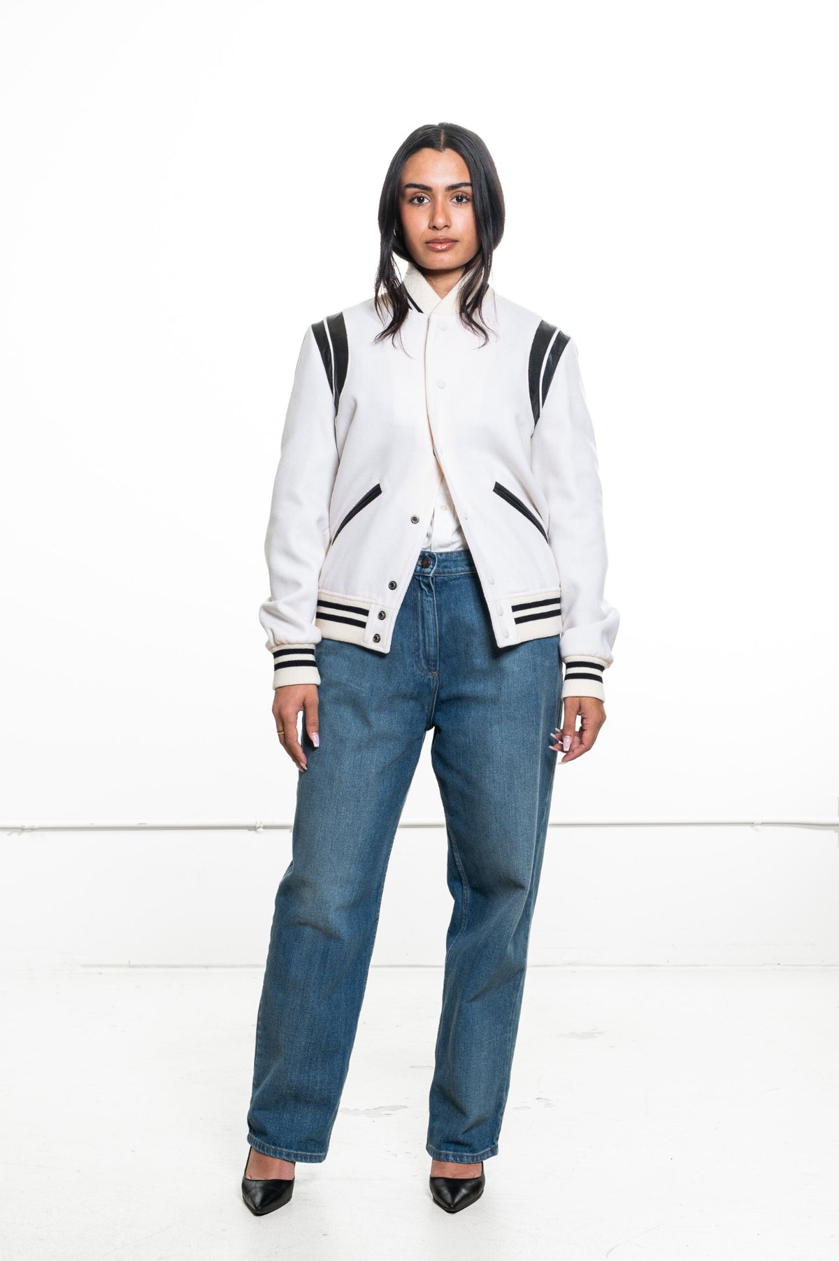 White 2022 Teddy Varsity Jacket