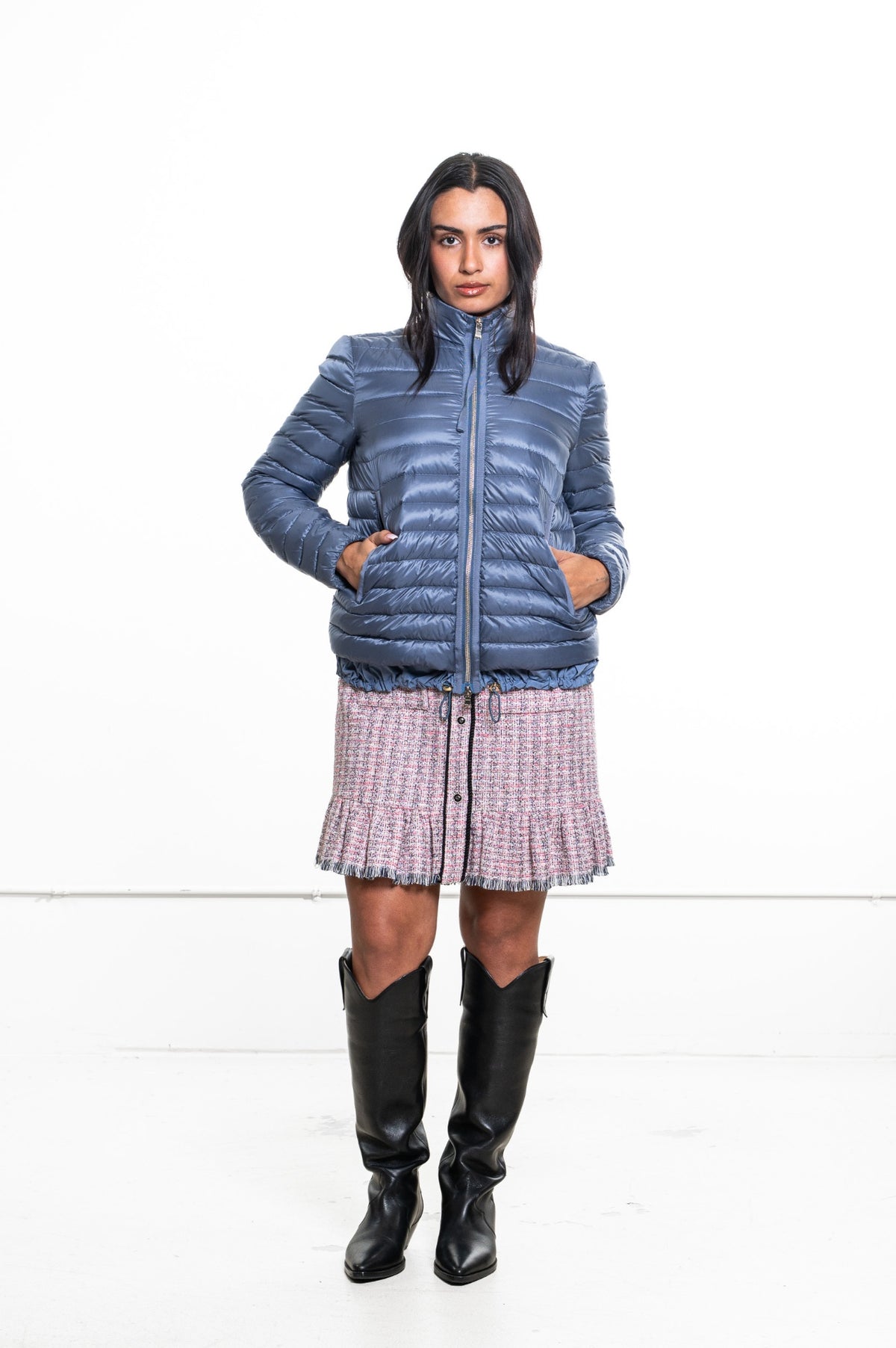 Blue Lightweight Puffer Jacket