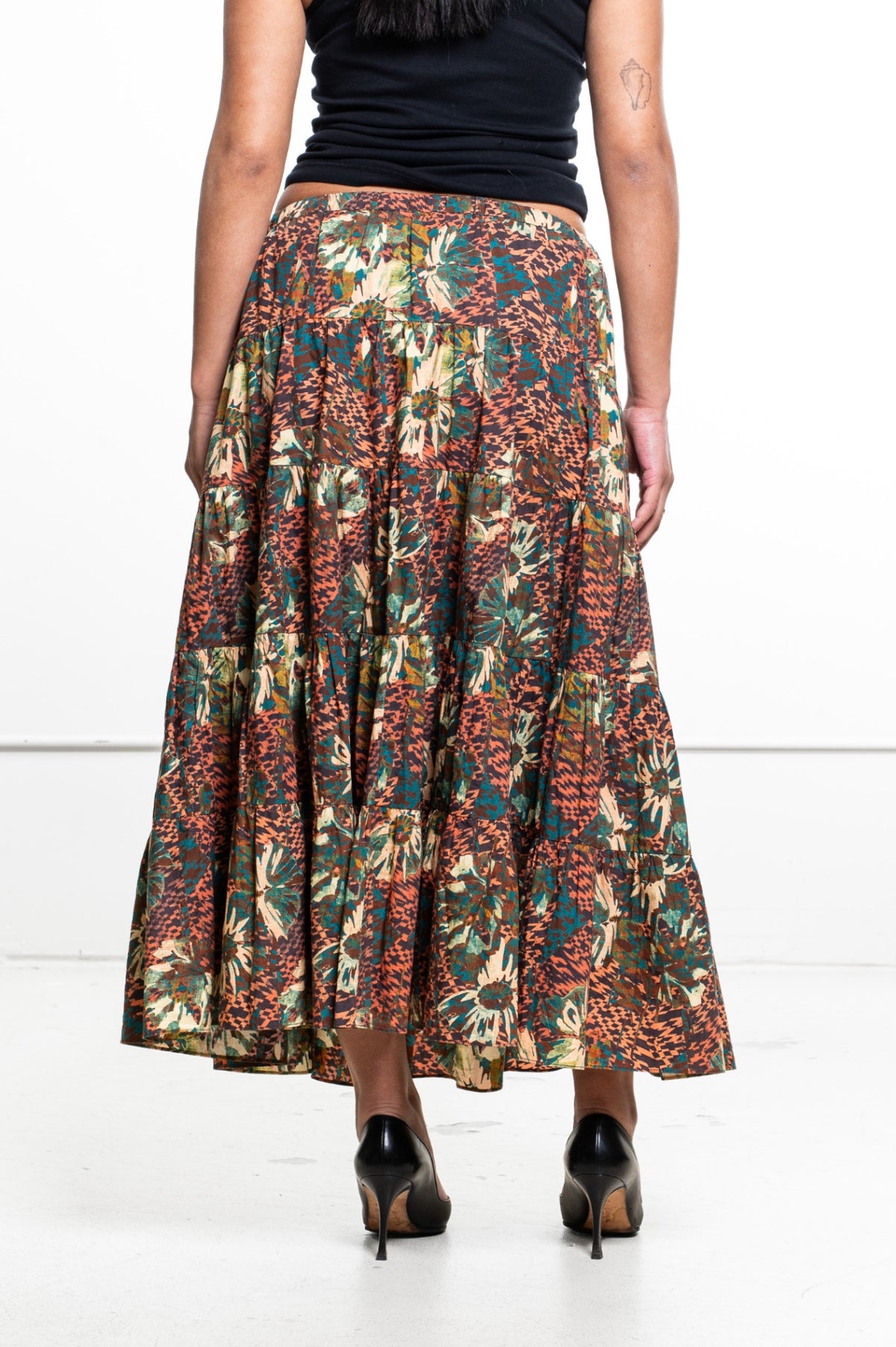 Multicolor Makana Midi Skirt