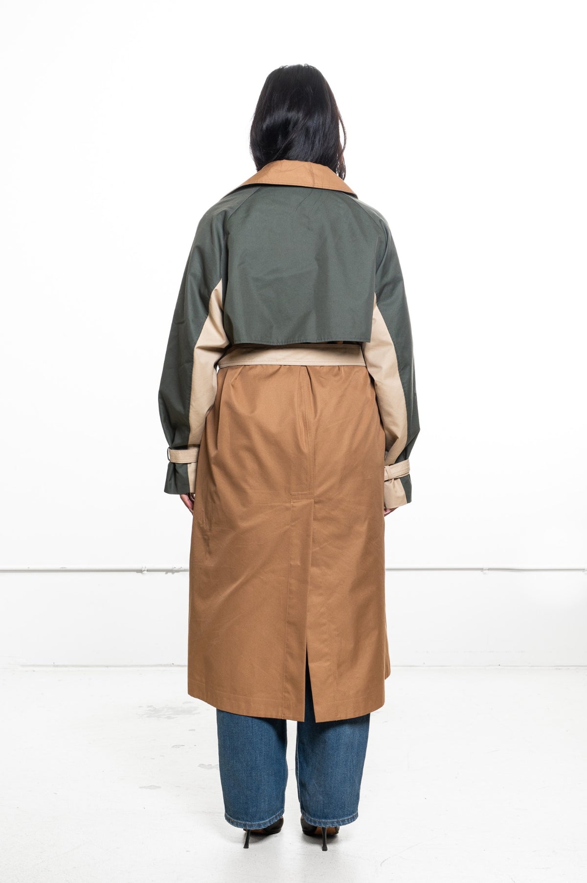 Beige Double-Breasted Canasta Trench Coat