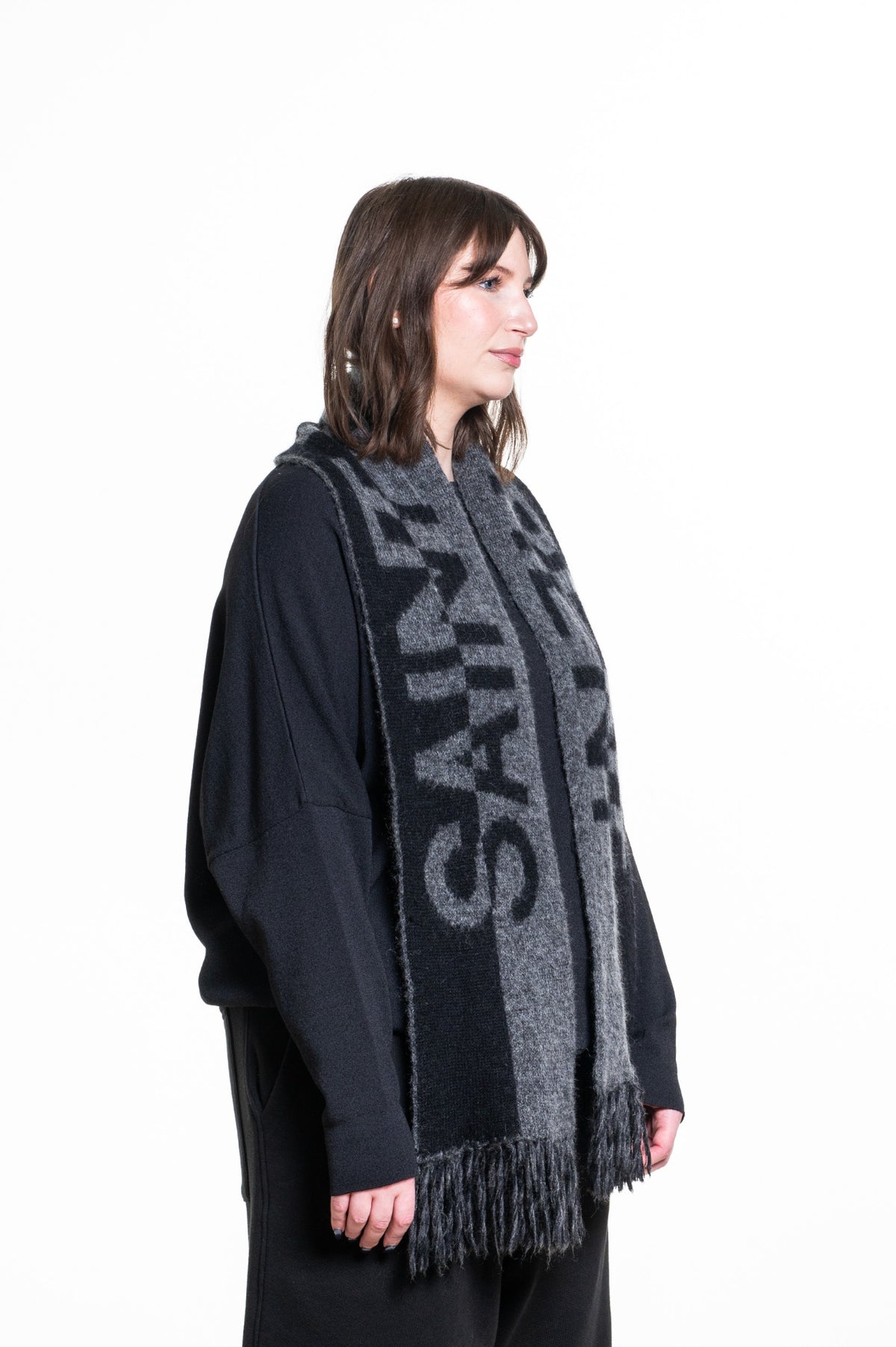 Black & Grey Logo Scarf
