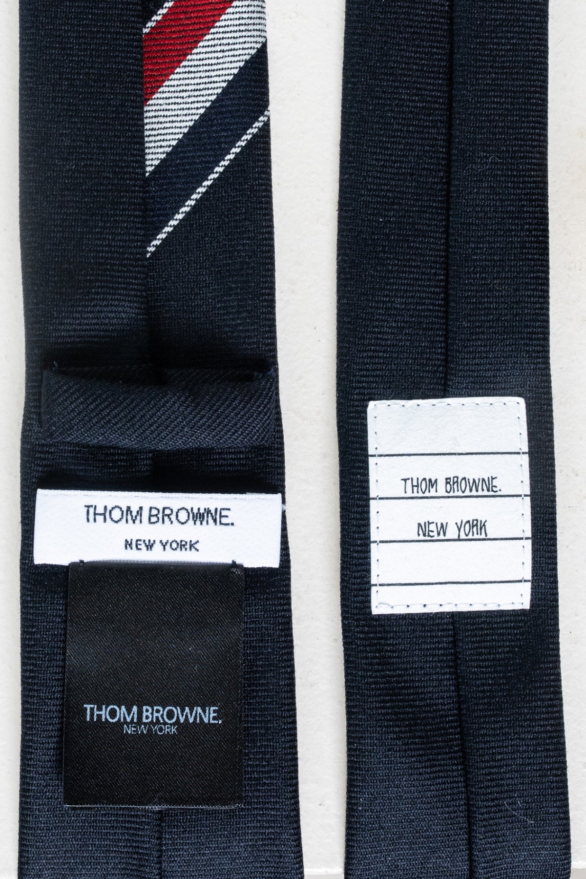 Navy Necktie w/ RWB in Wool Twill
