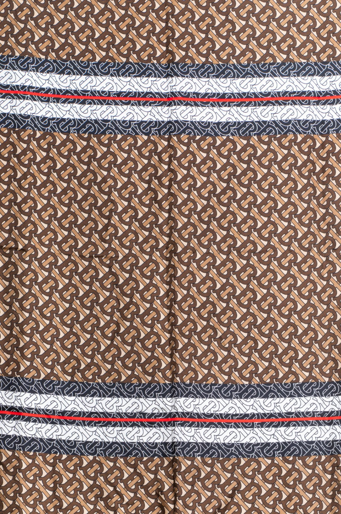 Bridle Brown TB Monogram and Icon-Striped Scarf