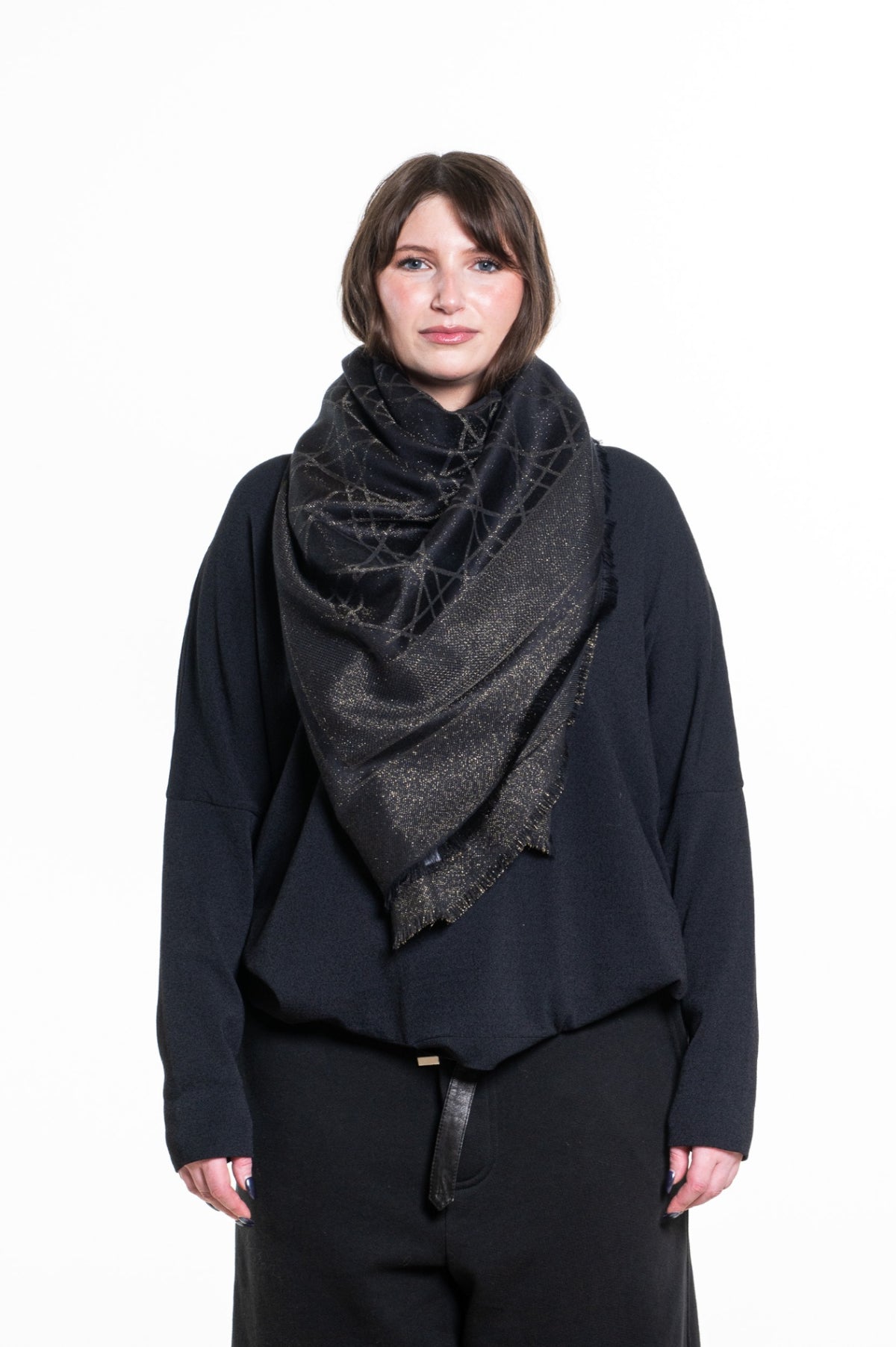 Black and Gold Cannage Shawl