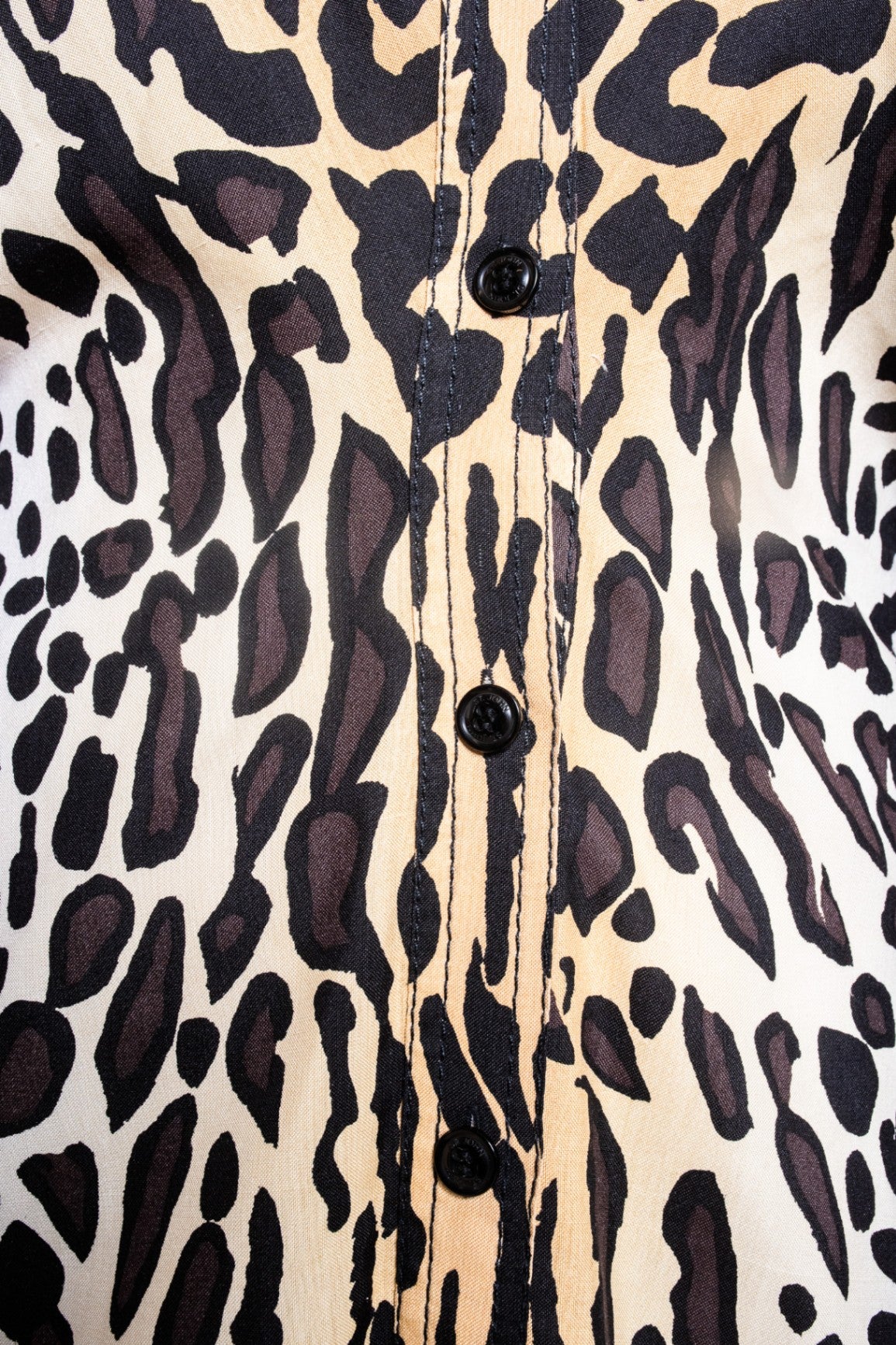 Beige and Black Animal Print Shirt Dress